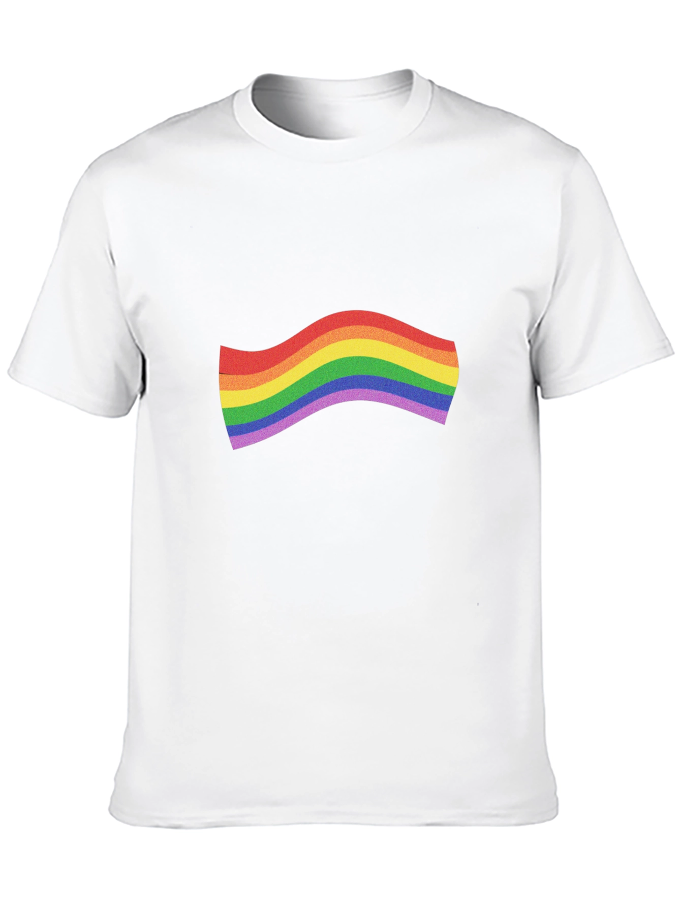 Black Pride Rainbow Wave Graphic Tee - Black Cotton T-Shirt view 10