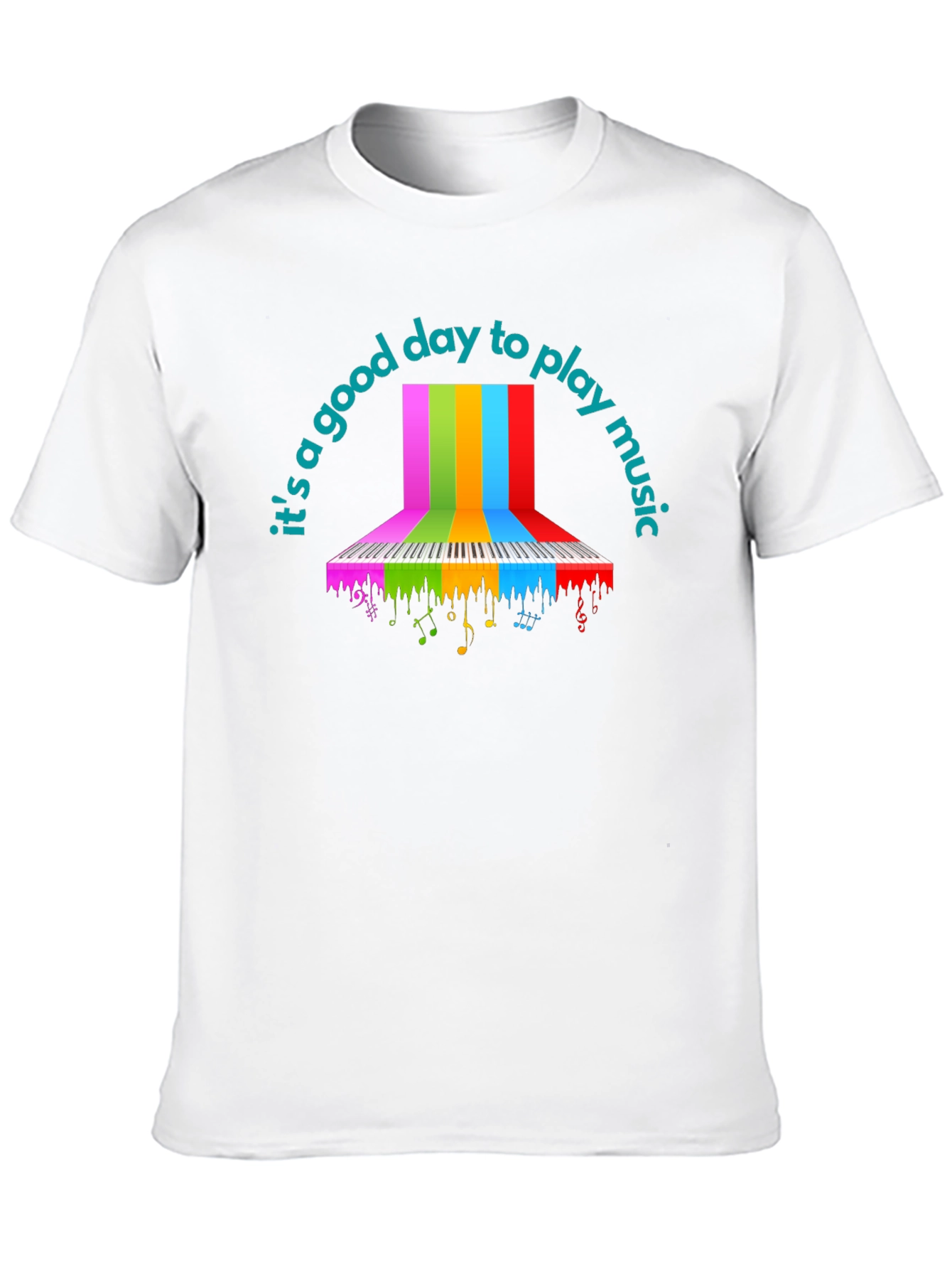 Black Rainbow Piano Keys T-Shirt - Music Lover Tee view 10