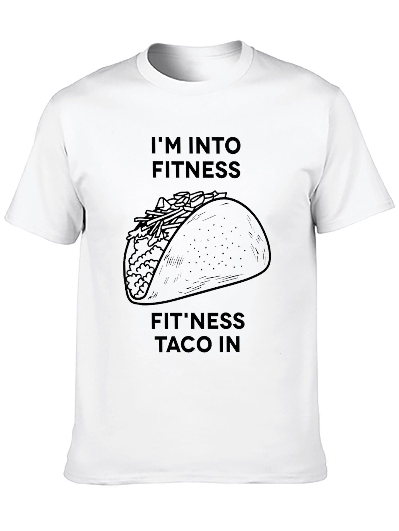 Black Fitness Taco Graphic Tee - Black Cotton view 10