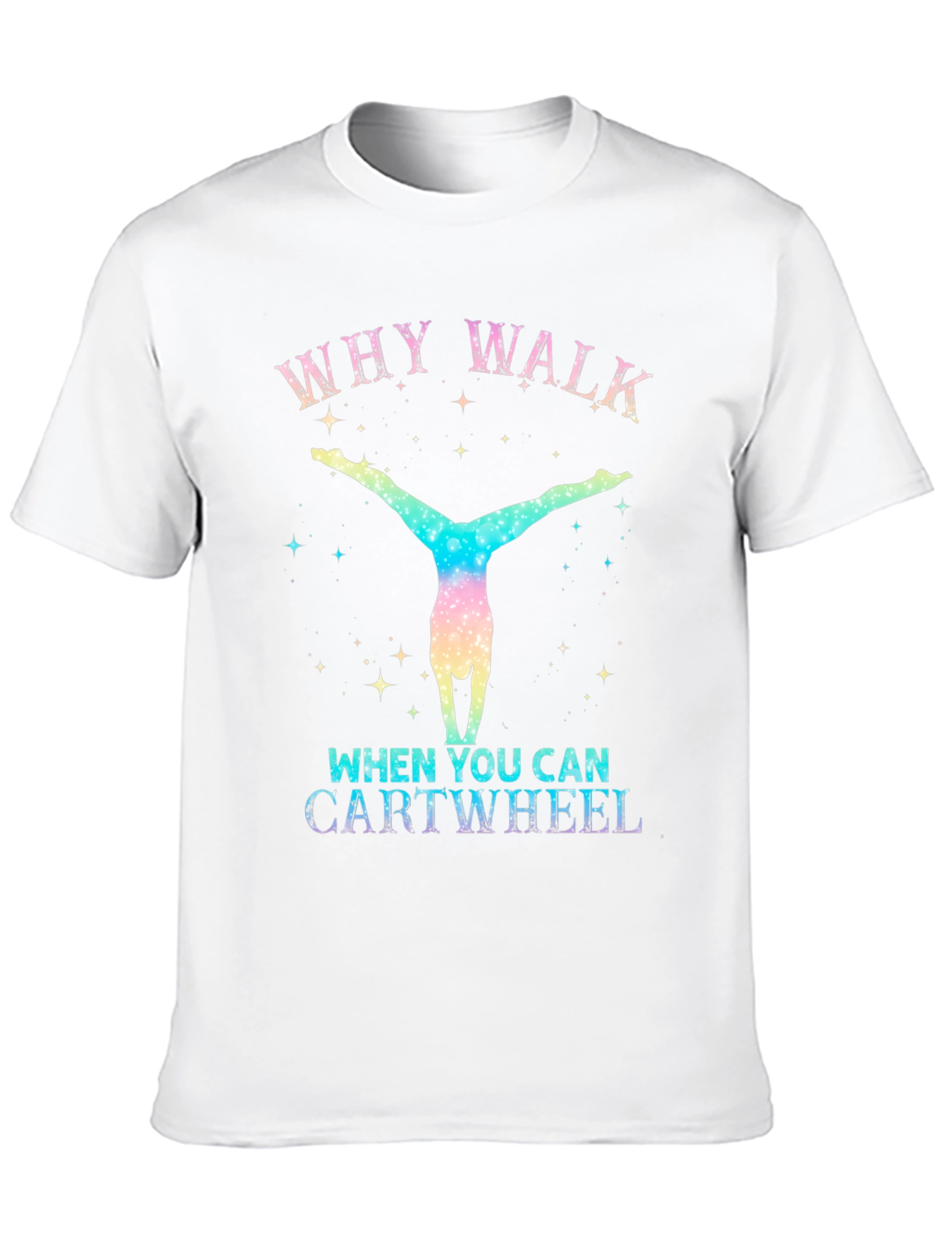 Black Why Walk? Cartwheel Graphic Tee view 10