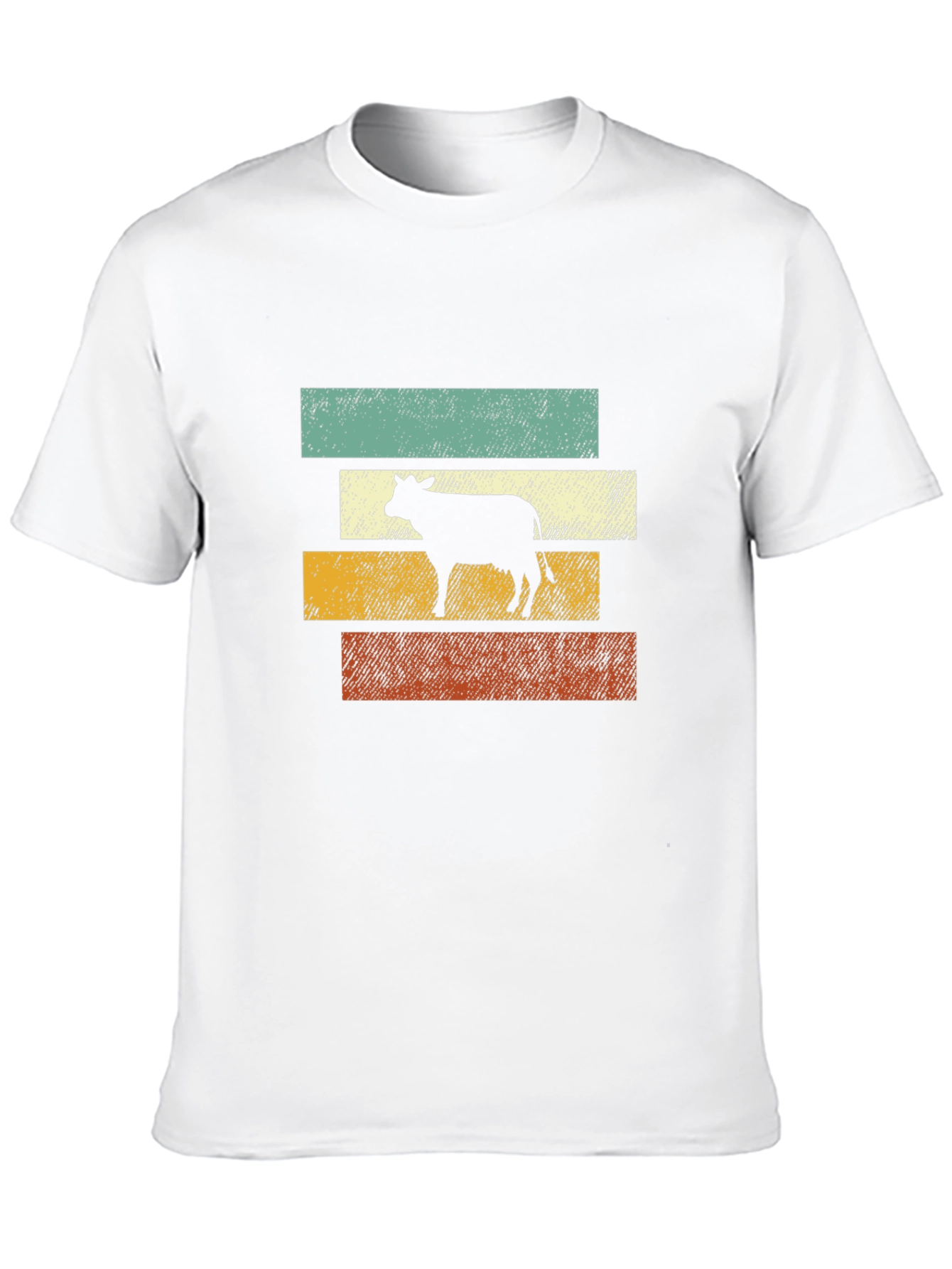 Retro Cow Graphic Tee - Black Cotton T-Shirt - 10