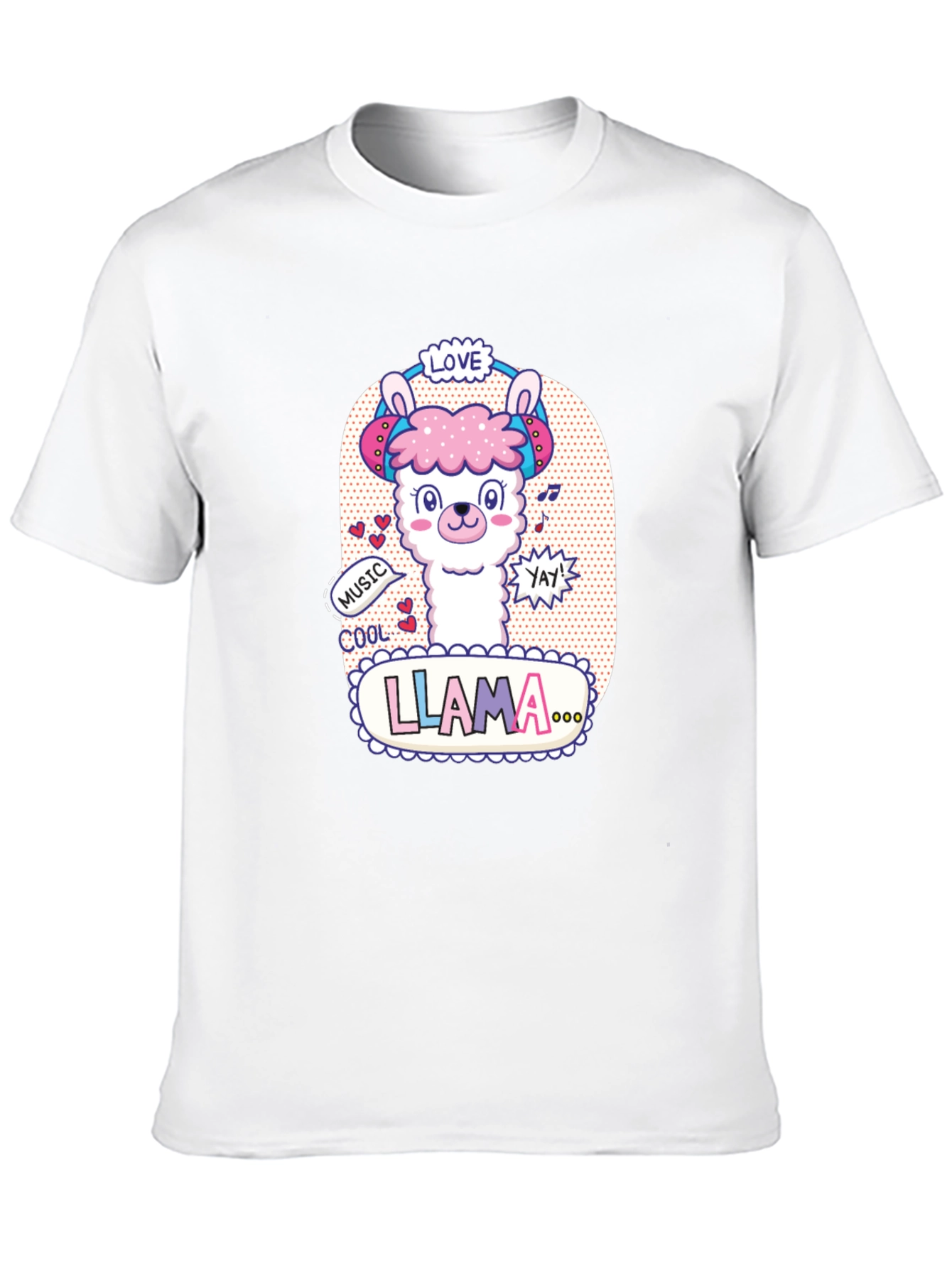 Cute Llama Headphones Graphic T-Shirt - 10