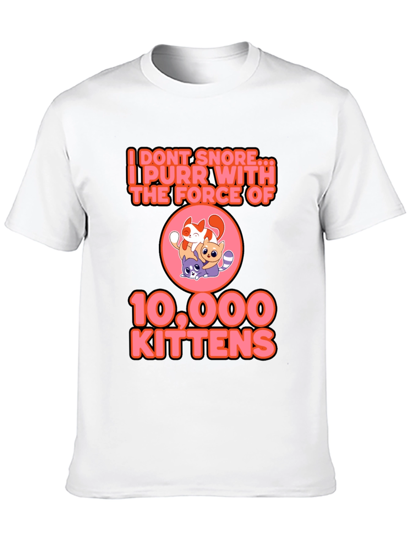 Black I Purr With The Force Of 10,000 Kittens Black T-Shirt view 10