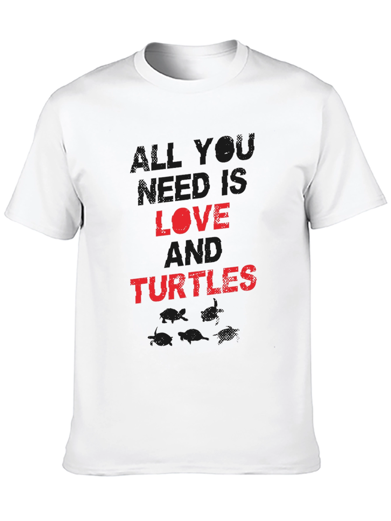 Black Love and Turtles Graphic Tee - Black Cotton Blend view 10