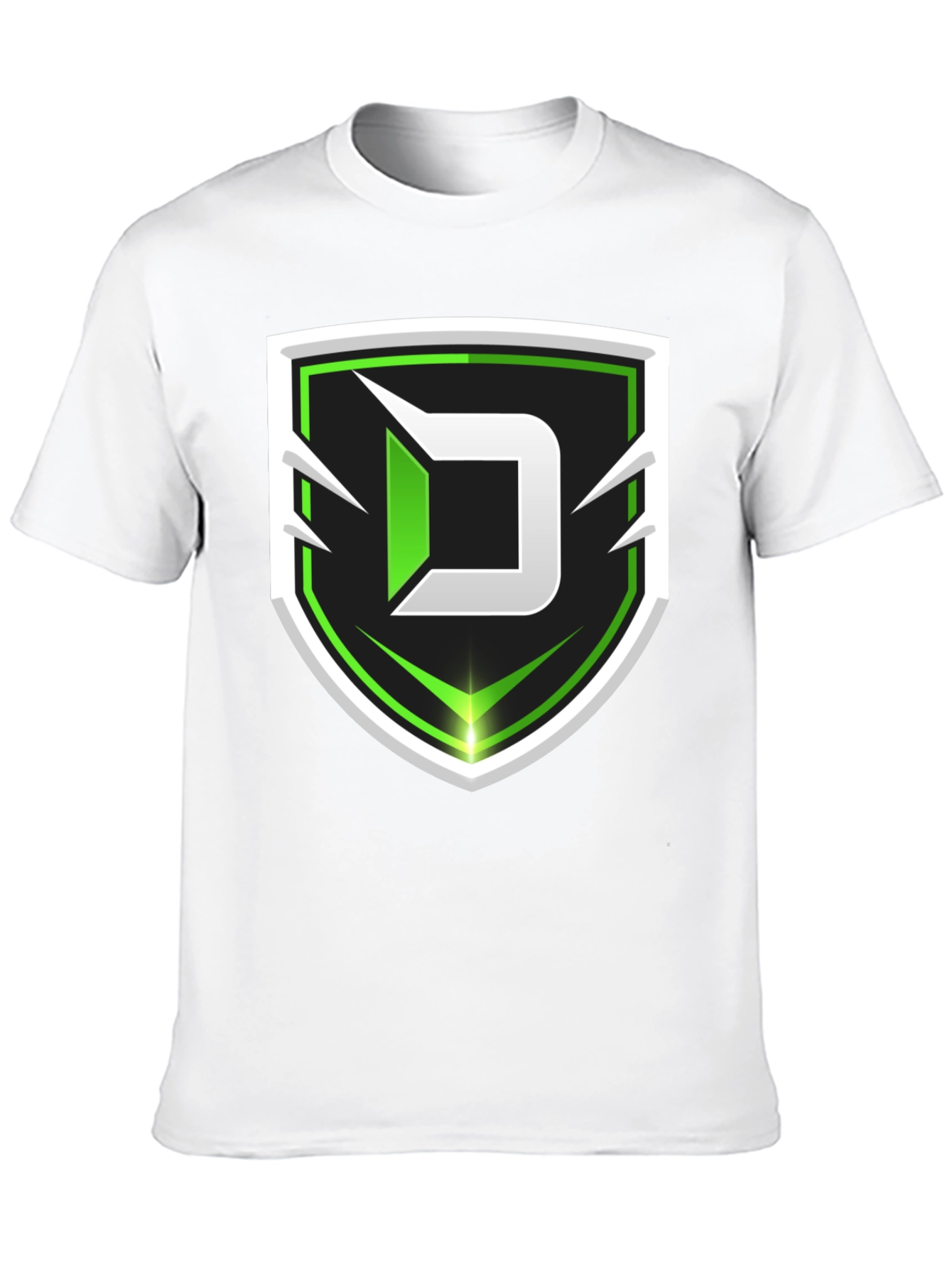 Black Tee with Green D Shield Logo - 10