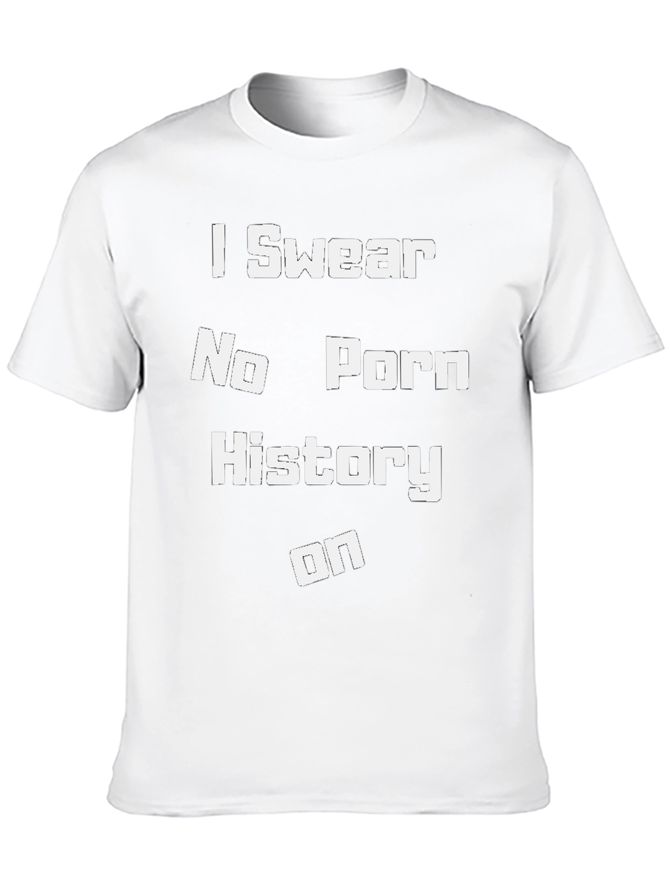 Black Funny "I Swear No Porn History" Black Graphic T-Shirt view 10