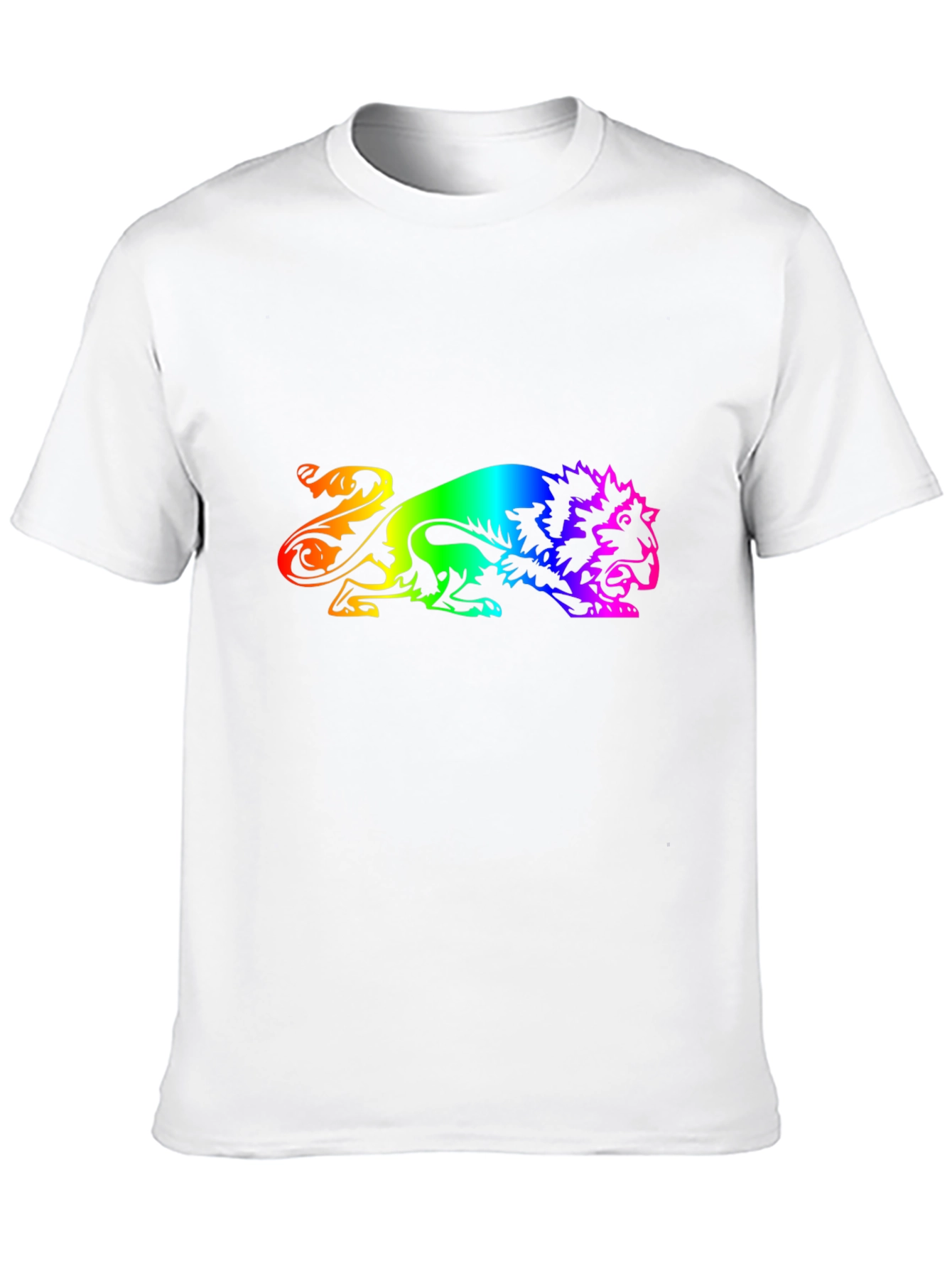 Black Rainbow Lion Graphic Black T-Shirt view 10