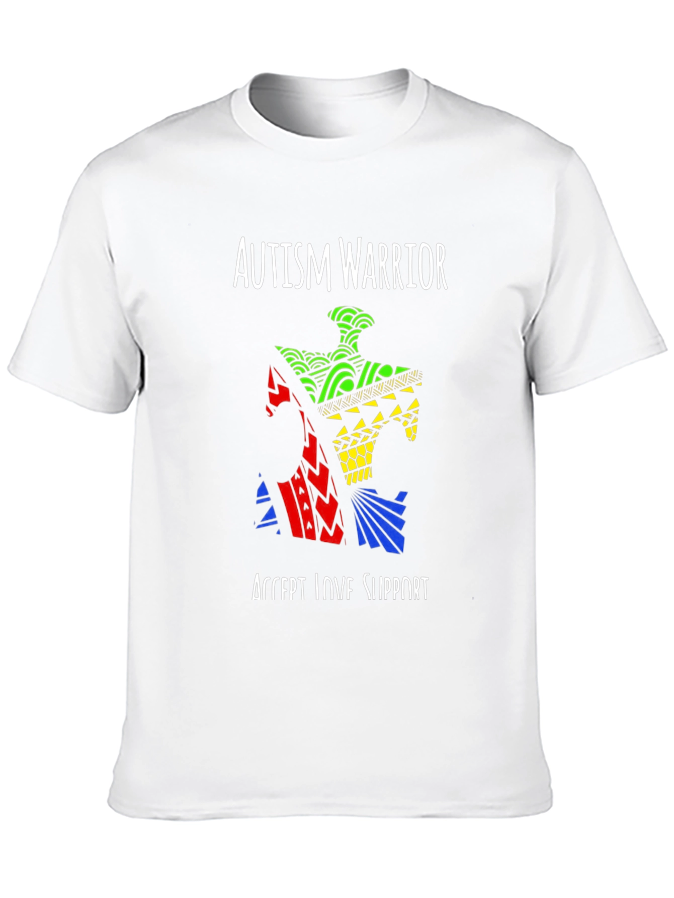 Black Autism Warrior Puzzle Piece T-Shirt view 10