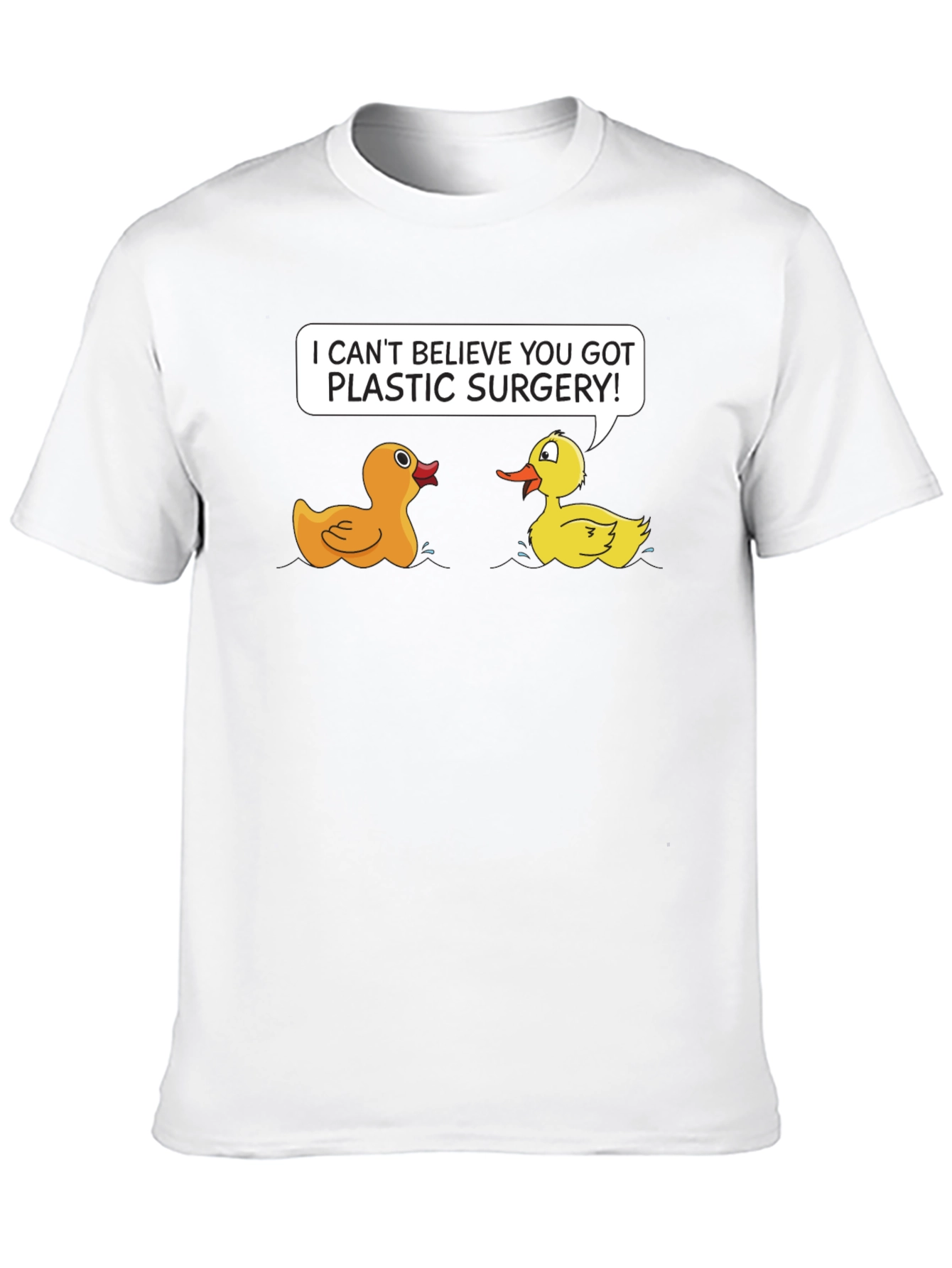 Black Funny Plastic Surgery Duck Cartoon Graphic T-Shirt view 10