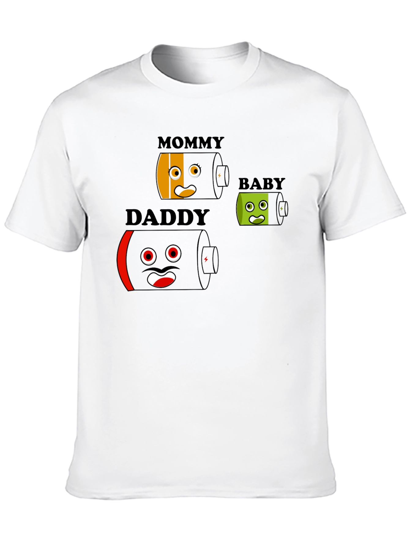 Black Battery Family T-Shirt - Mommy Daddy Baby - Funny Graphic Tee view 10