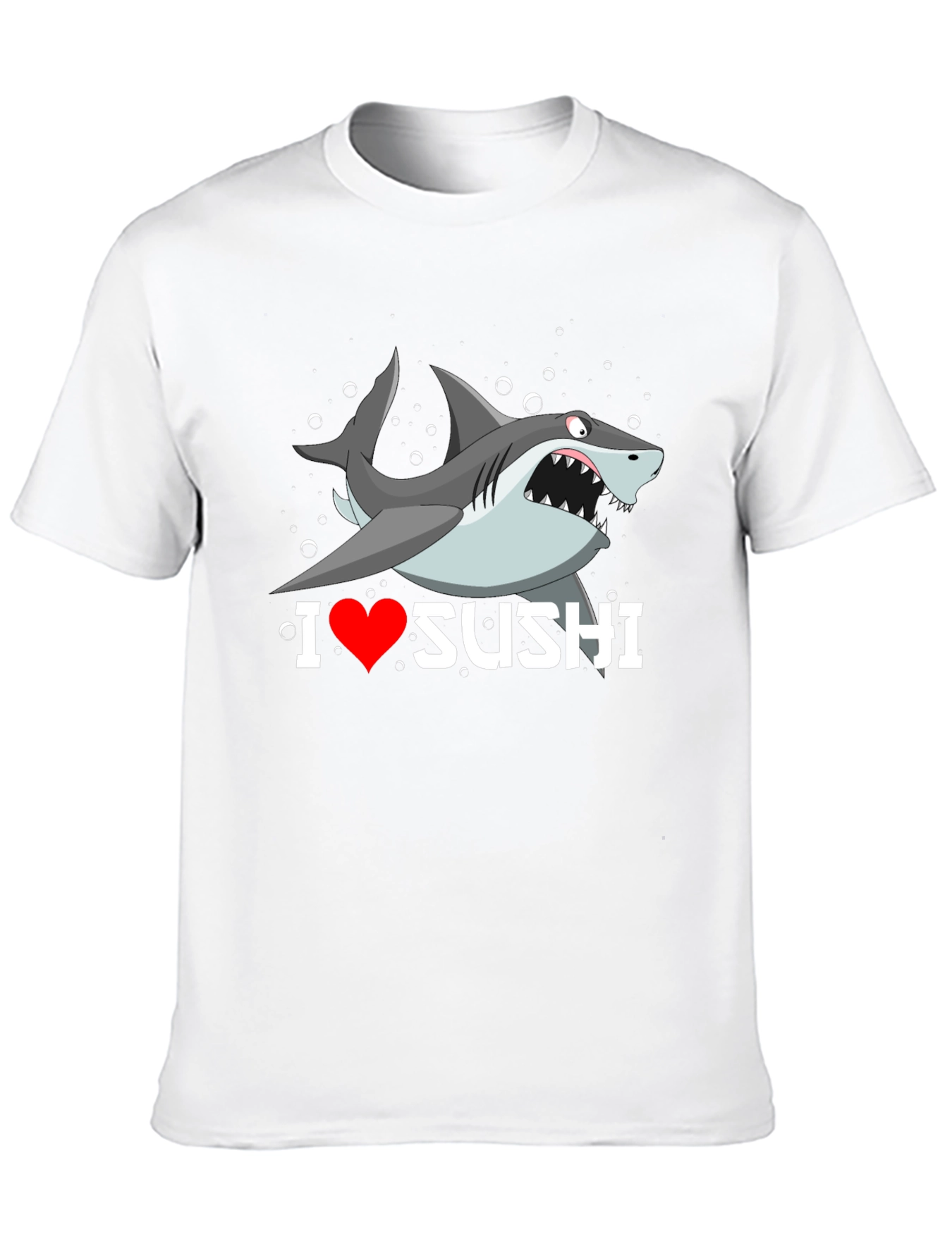 Black I Heart Sushi Shark Graphic T-Shirt view 10