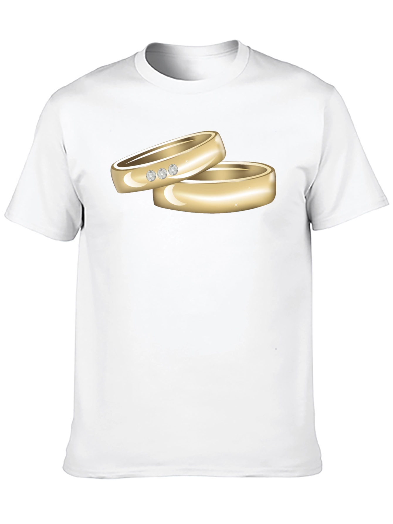 Black Wedding Rings Graphic Tee - Stylish Black T-Shirt view 10