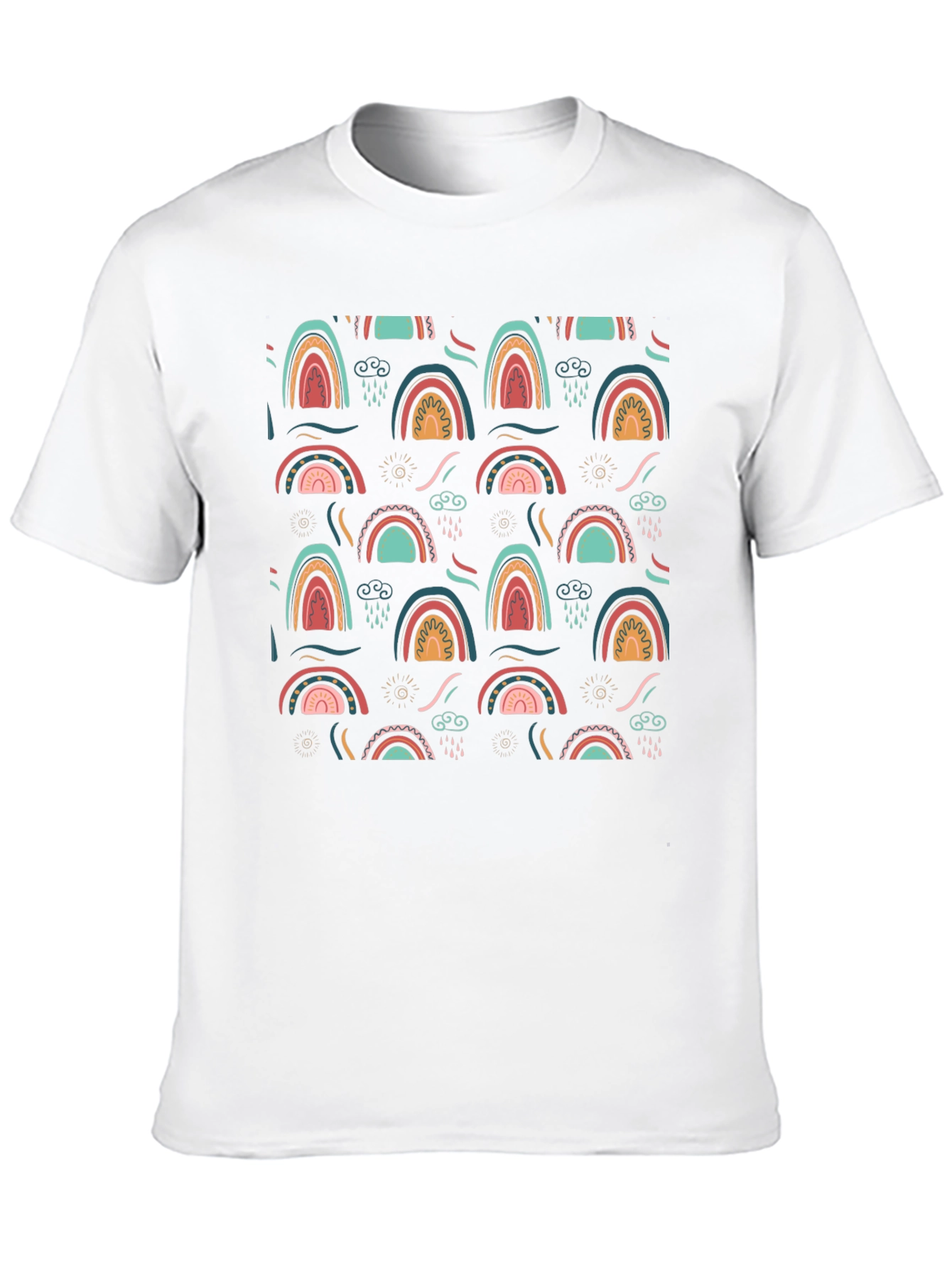 Black Rainbow Pattern Graphic Tee - Black view 10