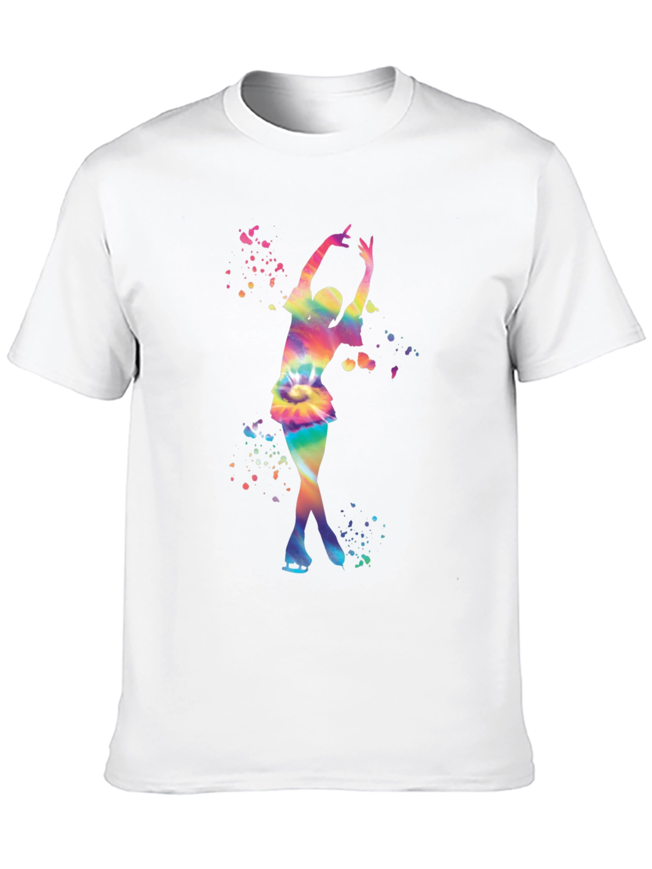 Black Rainbow Tie Dye Ice Skater Graphic T-Shirt view 10