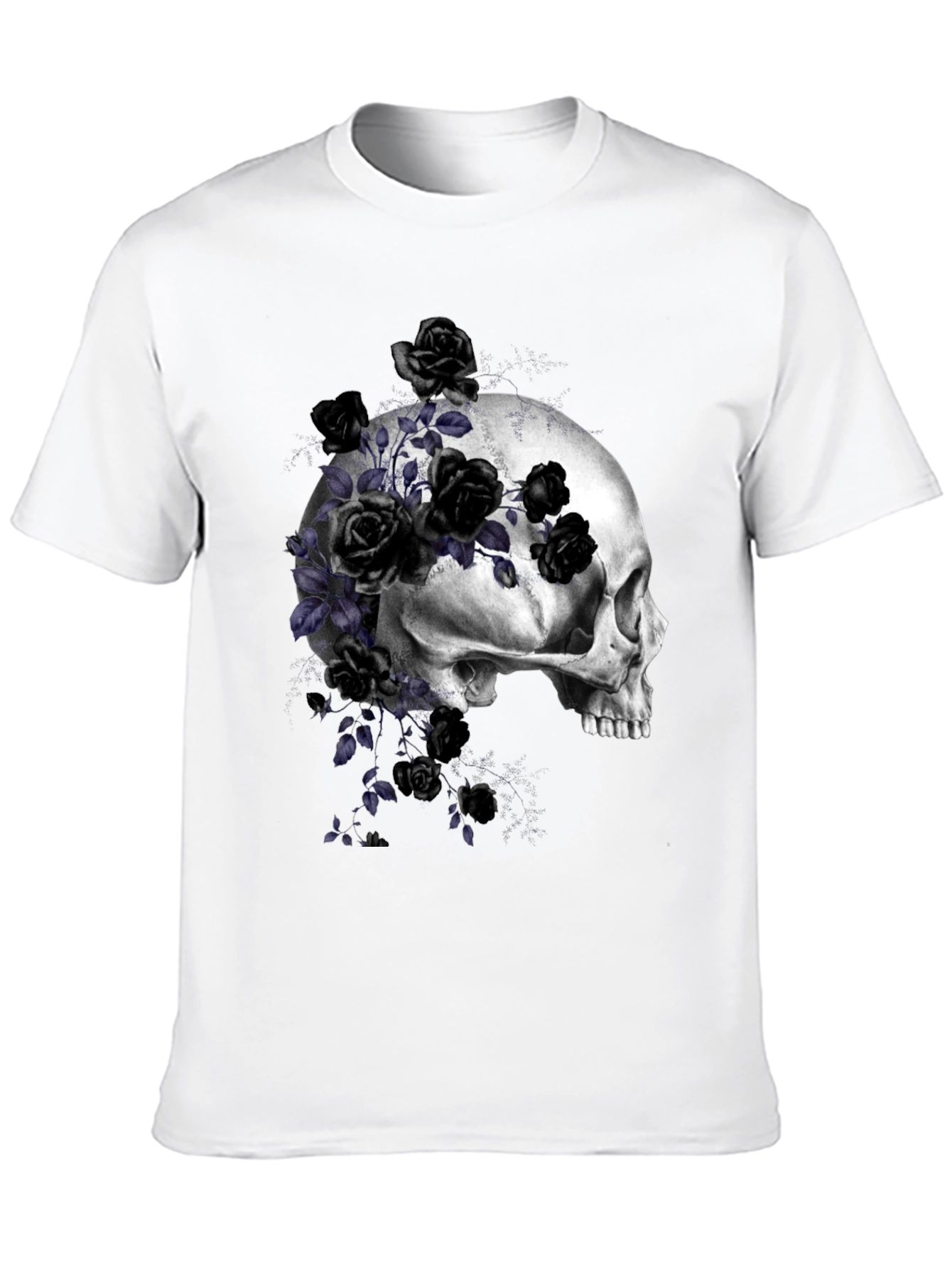 Black Skull and Roses Graphic T-Shirt view 10