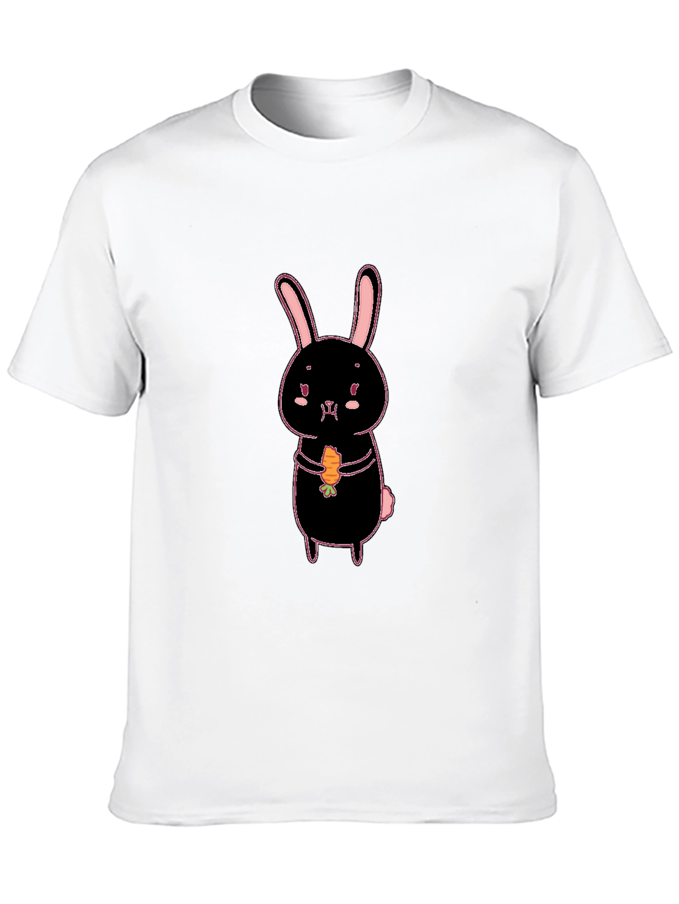 Black Black Bunny Carrot T-Shirt - Cute Graphic Tee view 10