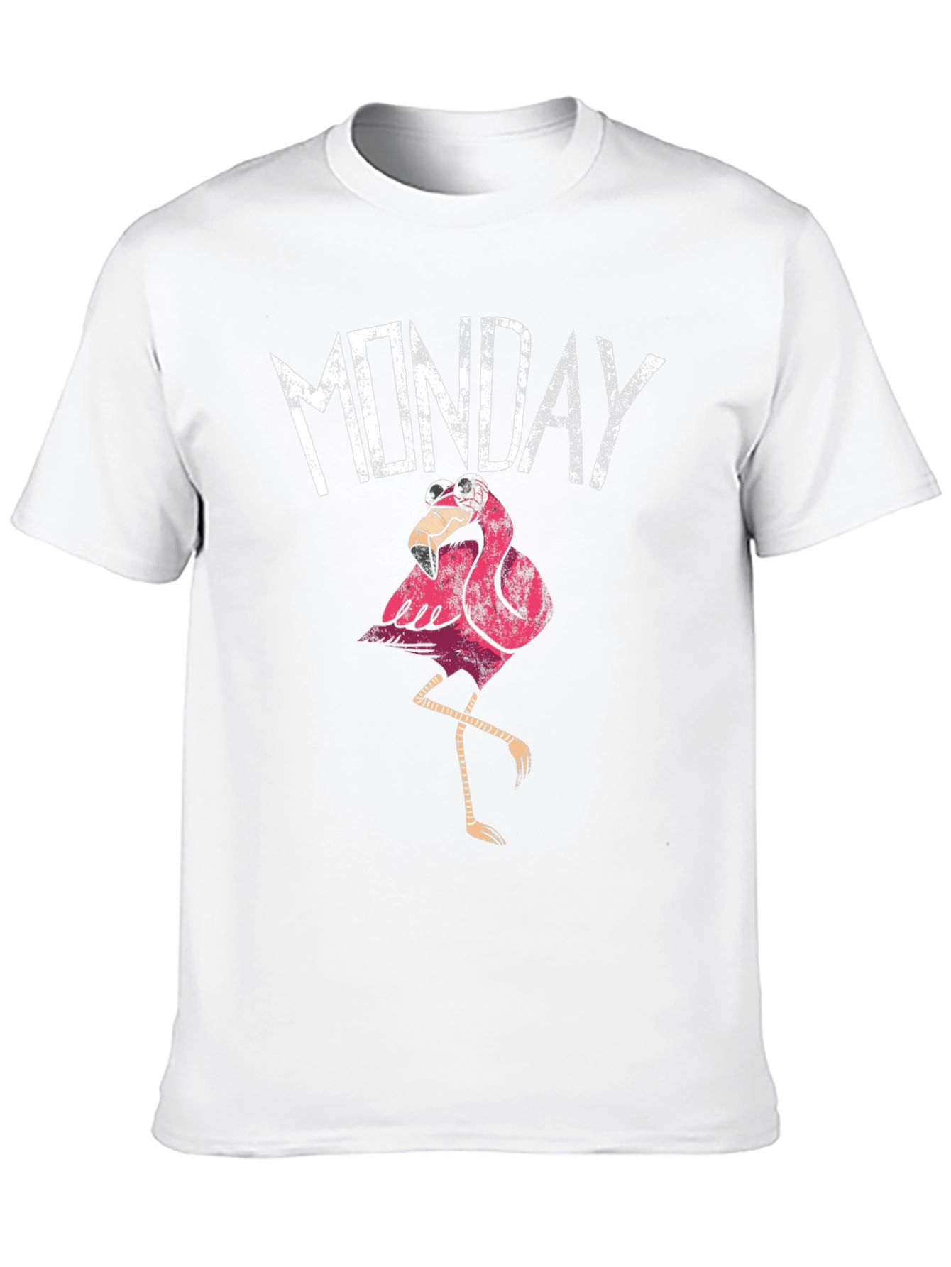 Black Funny Monday Flamingo Graphic T-Shirt - Black view 10