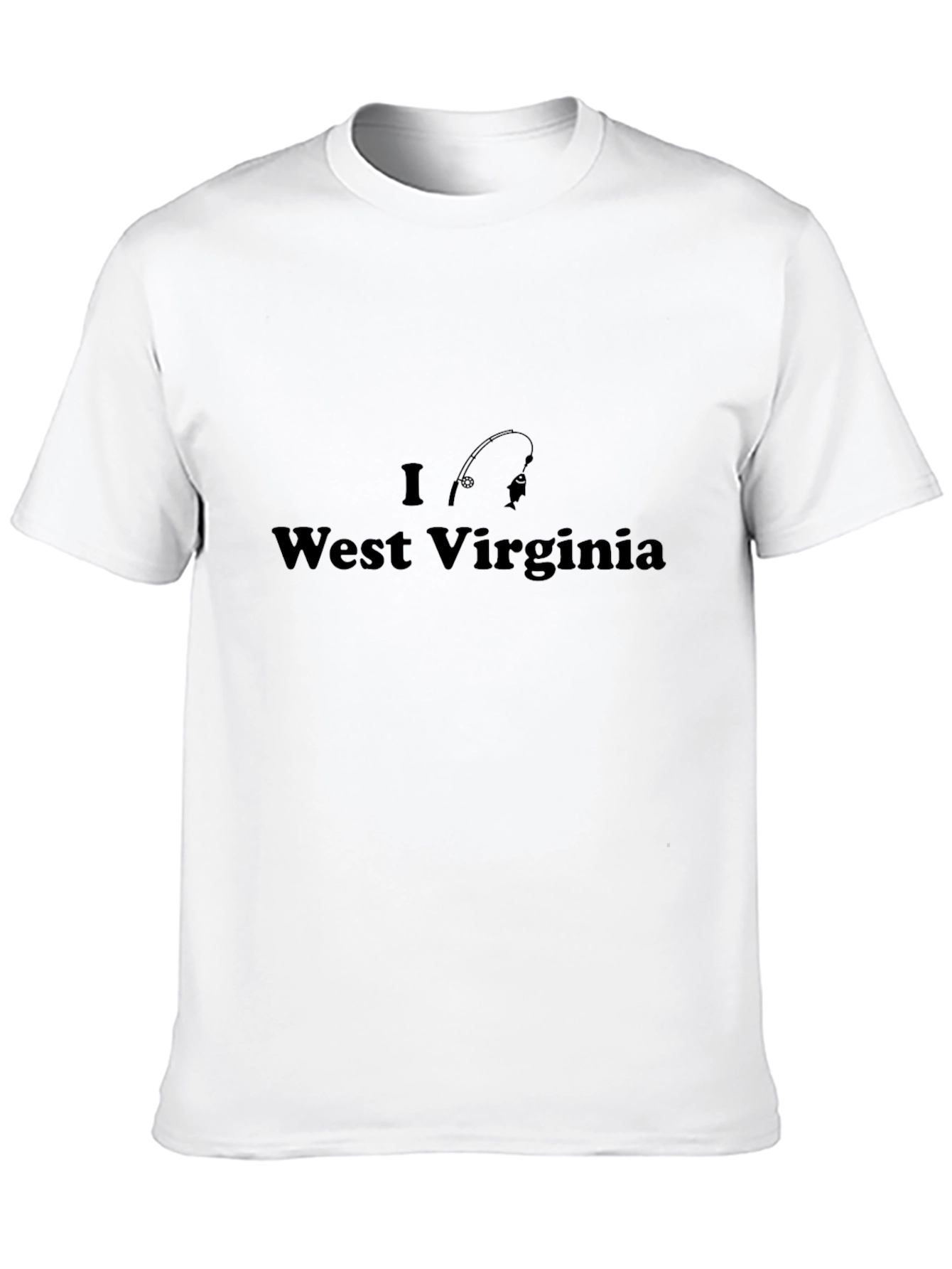 Black I Love Fishing West Virginia Black T-Shirt view 10