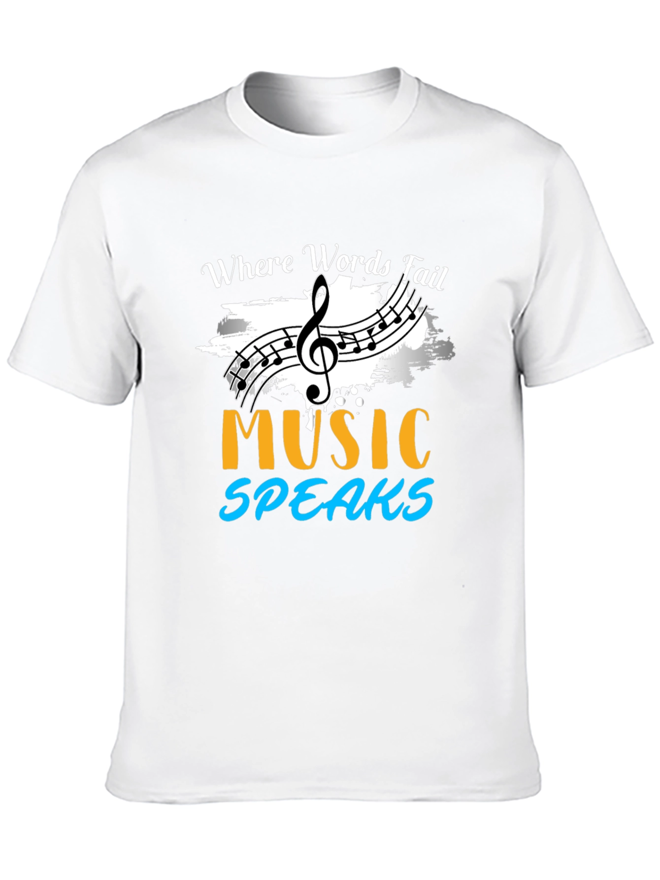 Black Music Speaks Graphic T-Shirt - Where Words Fail Design view 10