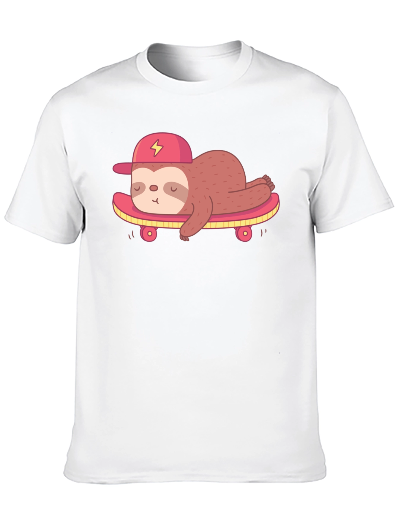 Black Cool Sloth Skateboard Graphic Tee view 10