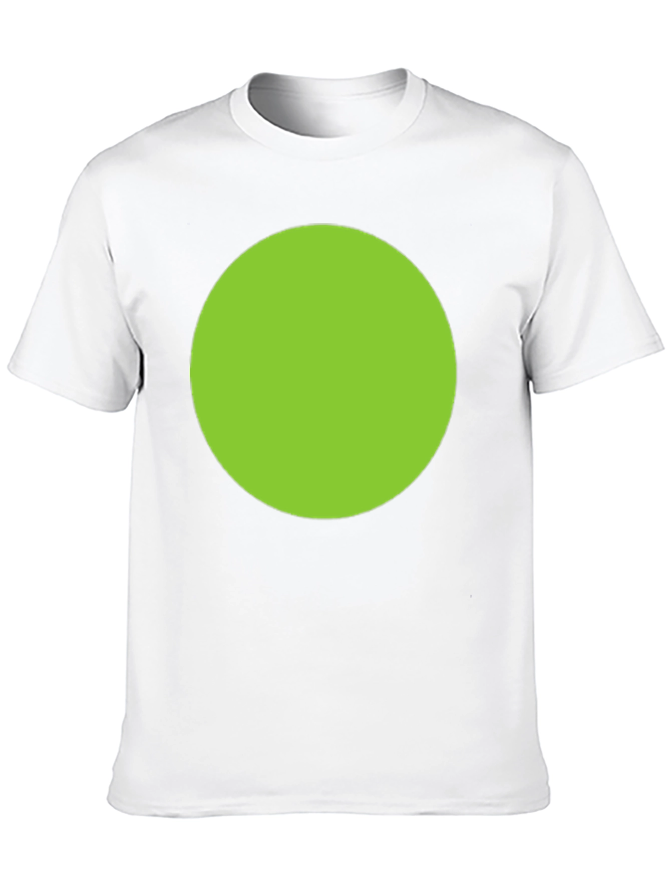 Black Men's Black T-Shirt with Green Circle Design view 10