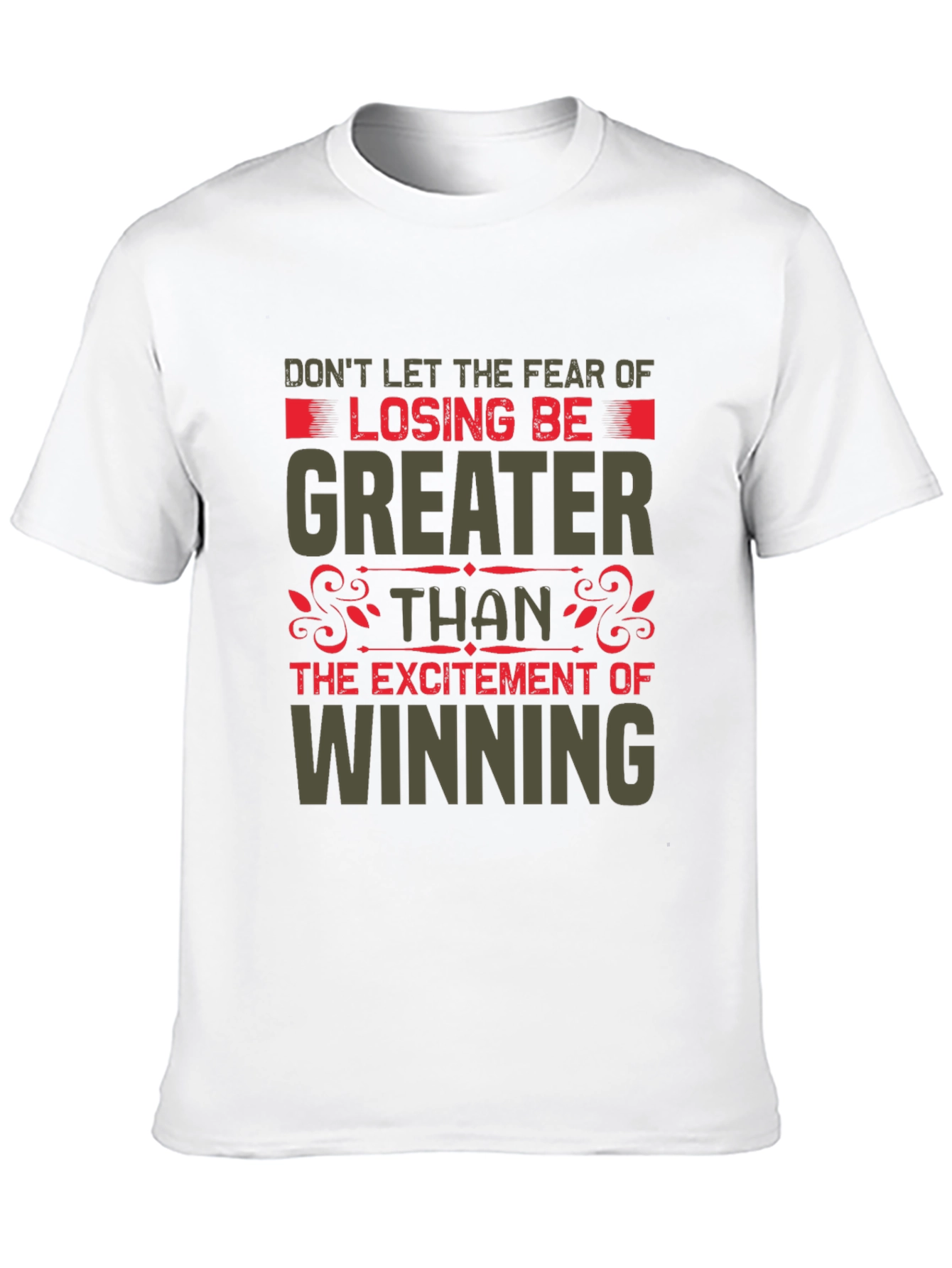 Black Motivational Graphic Tee - Don't Fear Losing view 10