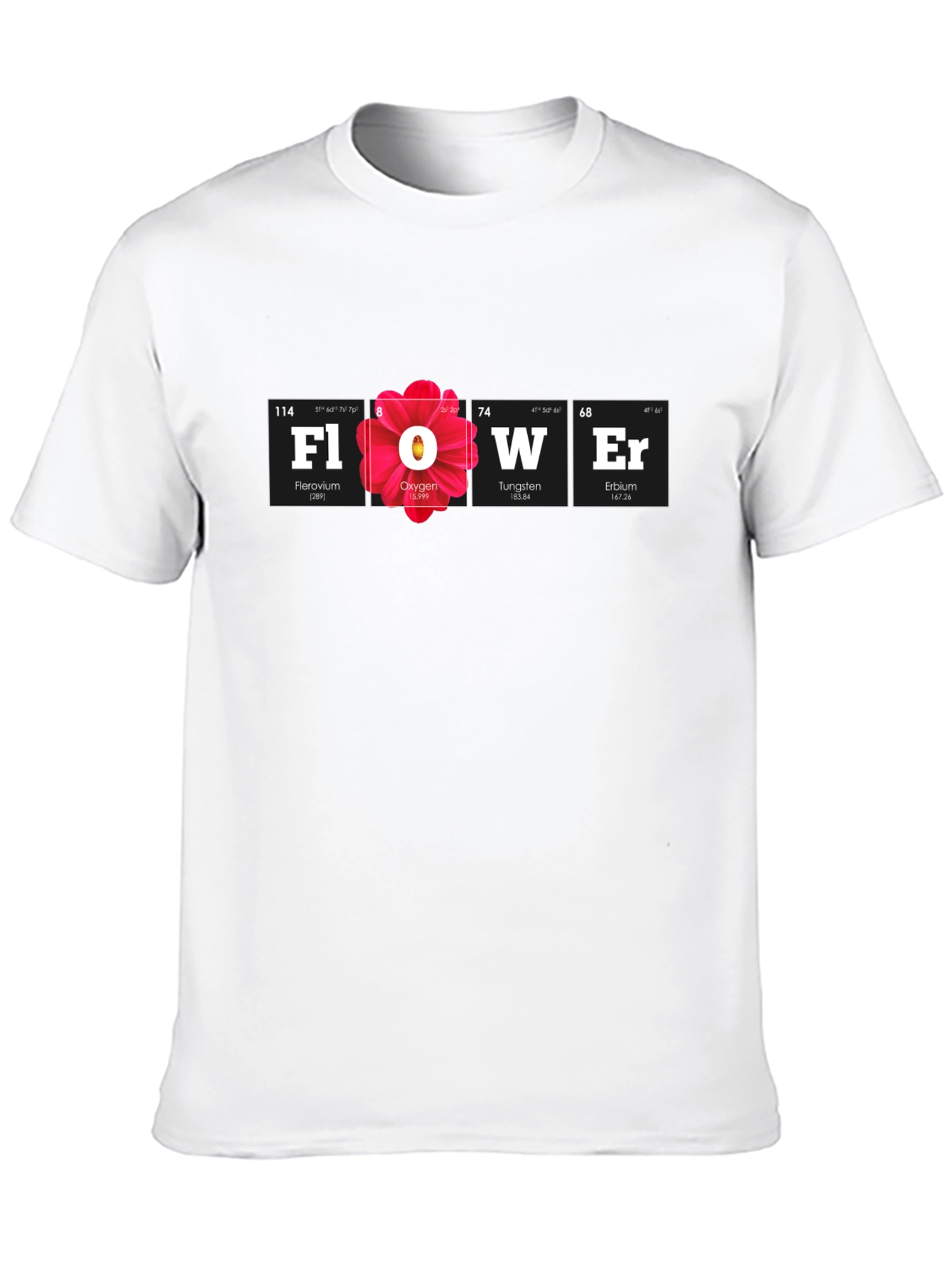 Black Periodic Table Flower Graphic Tee view 10
