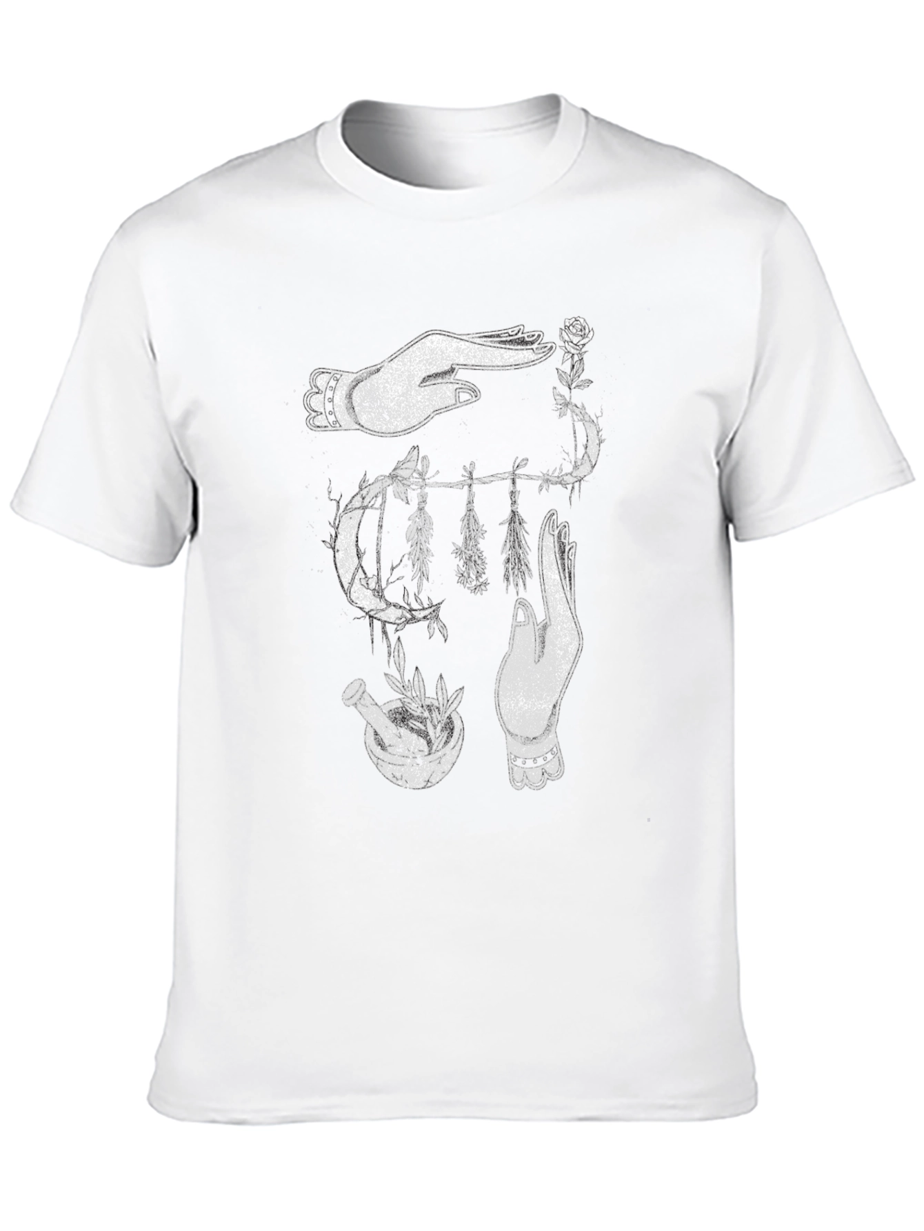 Black Mystic Hands Graphic T-Shirt - Unisex Black Tee view 10