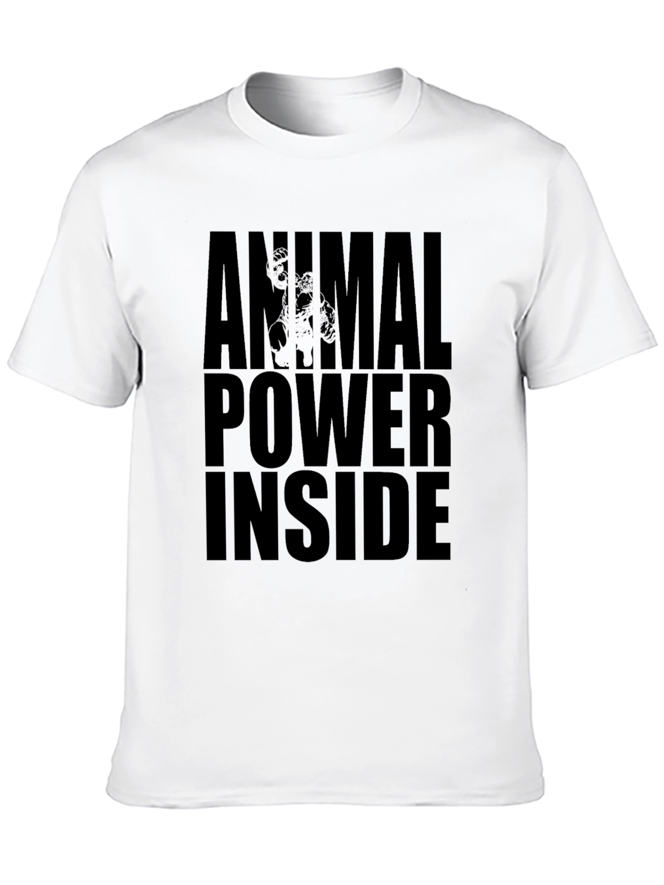 Black Animal Power Inside Black Graphic Tee view 10
