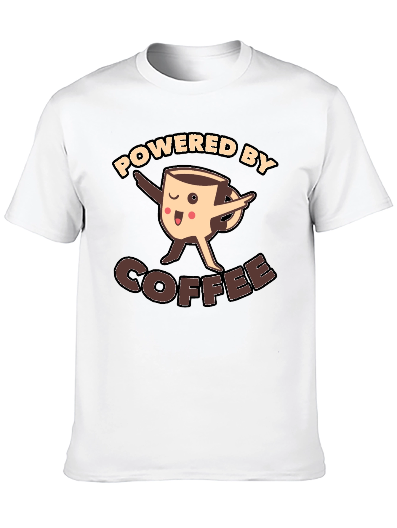 Black Powered By Coffee Funny T-Shirt view 10