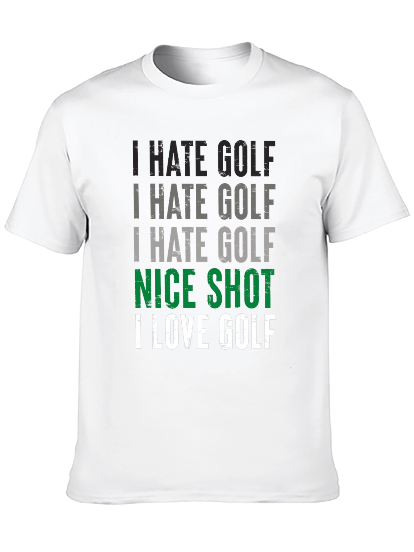 Black Funny Golf T-Shirt - I Hate Golf Nice Shot view 10