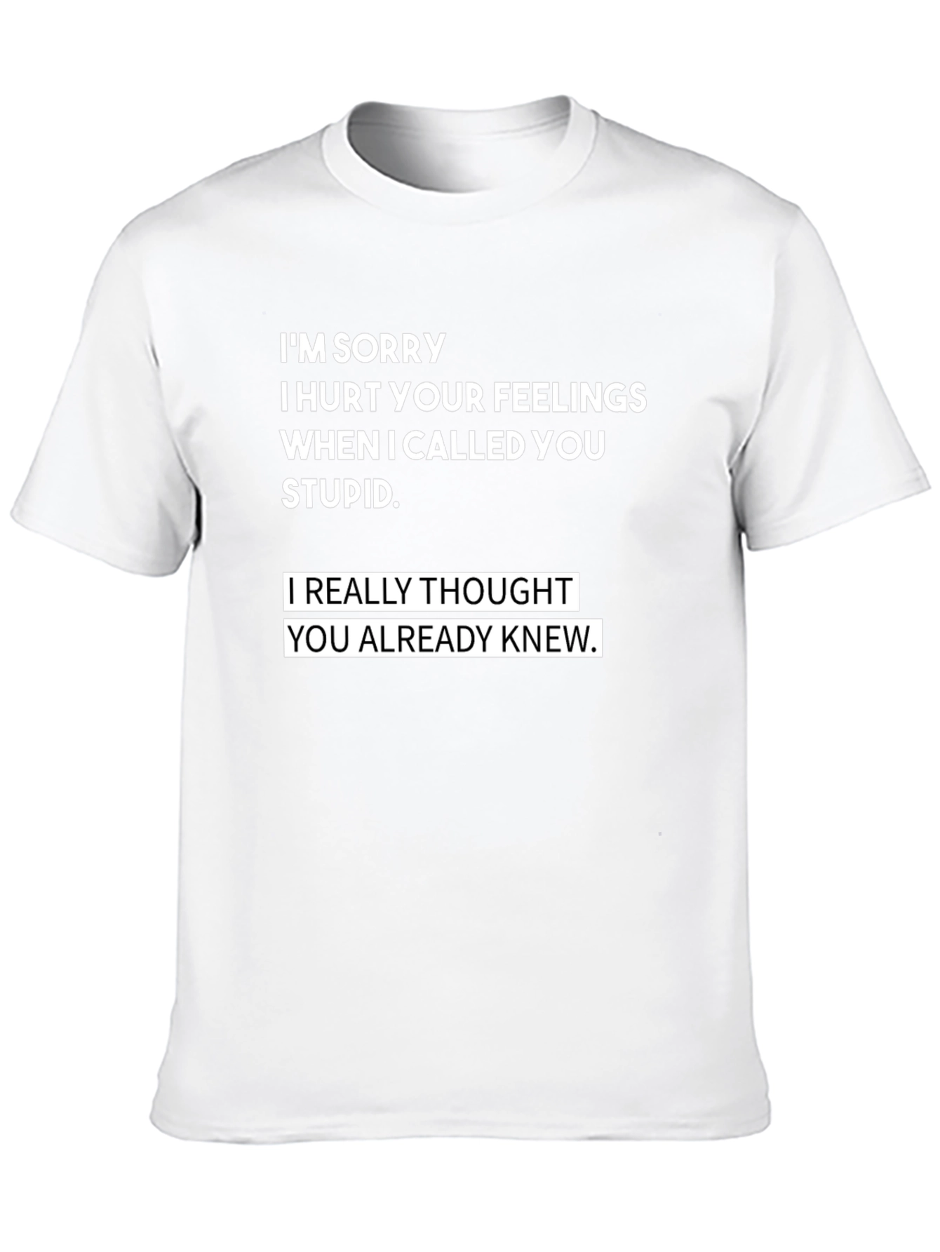 Black Funny Sarcastic T-Shirt - I'm Sorry I Hurt Your Feelings view 10