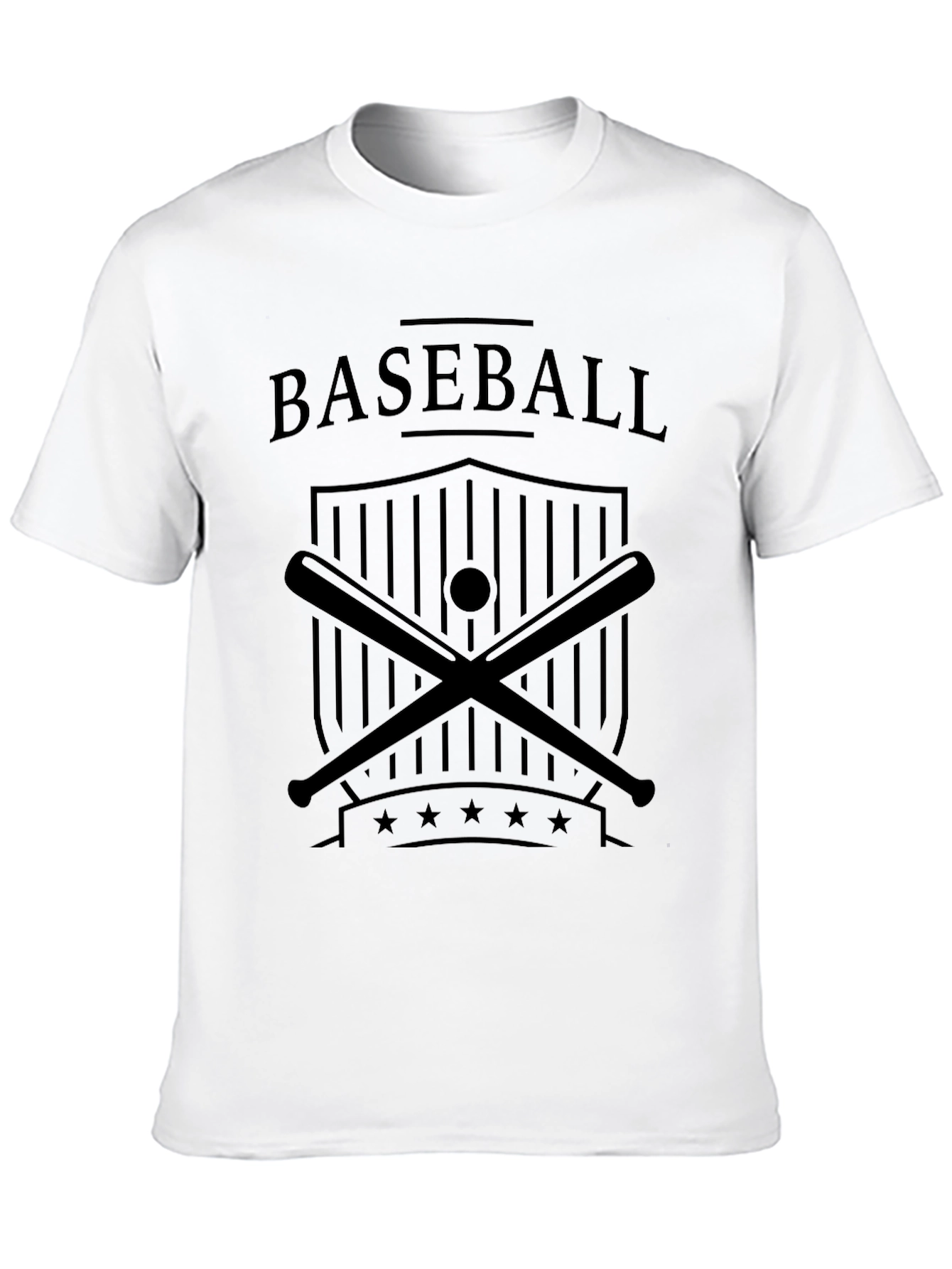Black Baseball Graphic Tee - Black Cotton T-Shirt for Men view 10
