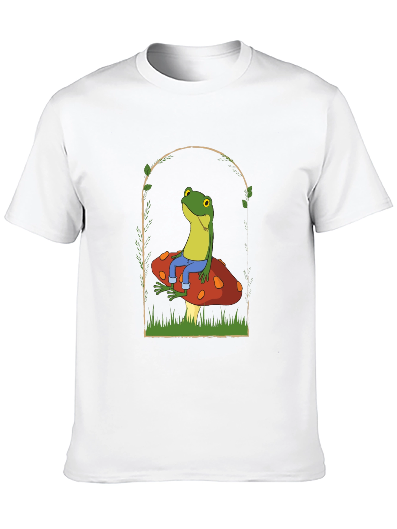 Black Frog on Mushroom Graphic Tee view 10