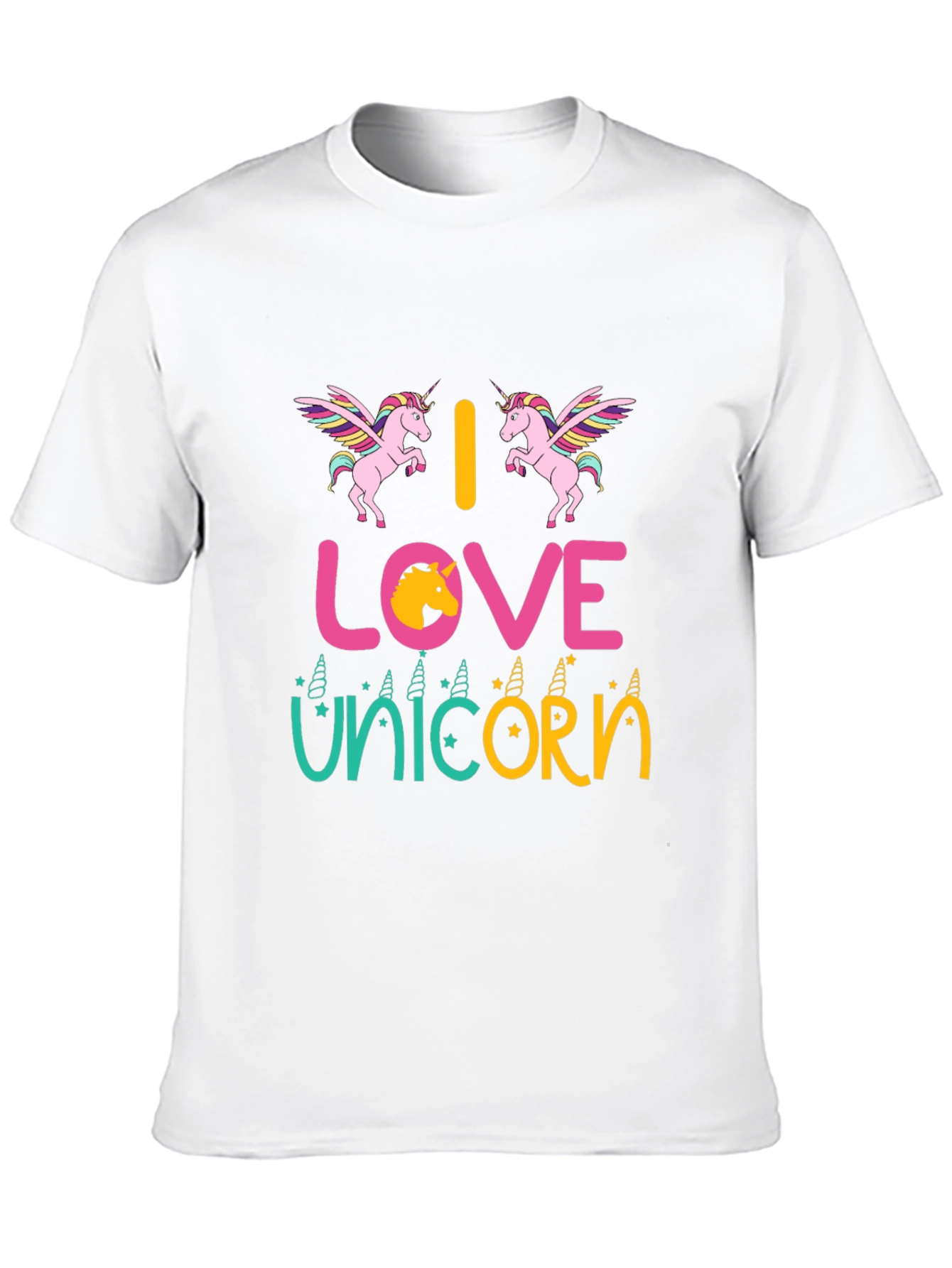 Black I Love Unicorns Graphic T-Shirt view 10