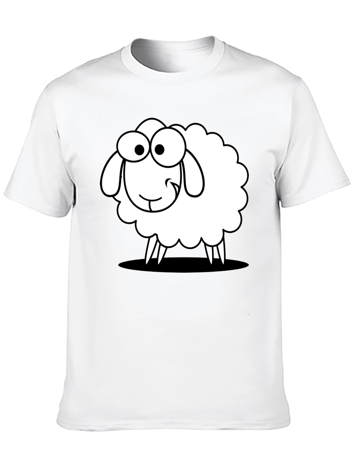 Black Funny Sheep Graphic Black T-Shirt - Unisex Cotton Tee view 10