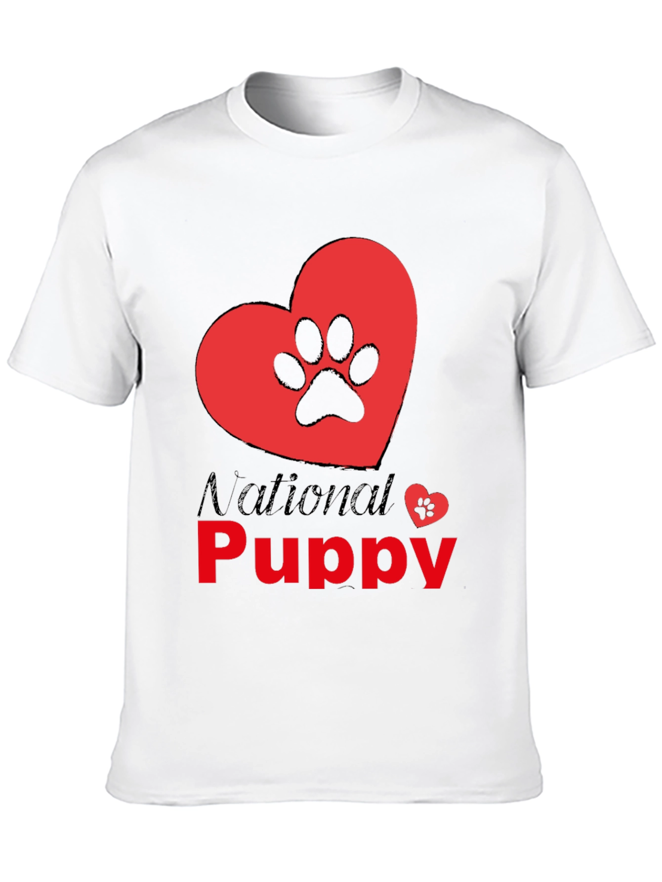 Black National Puppy Day T-Shirt, Dog Lover Tee view 10
