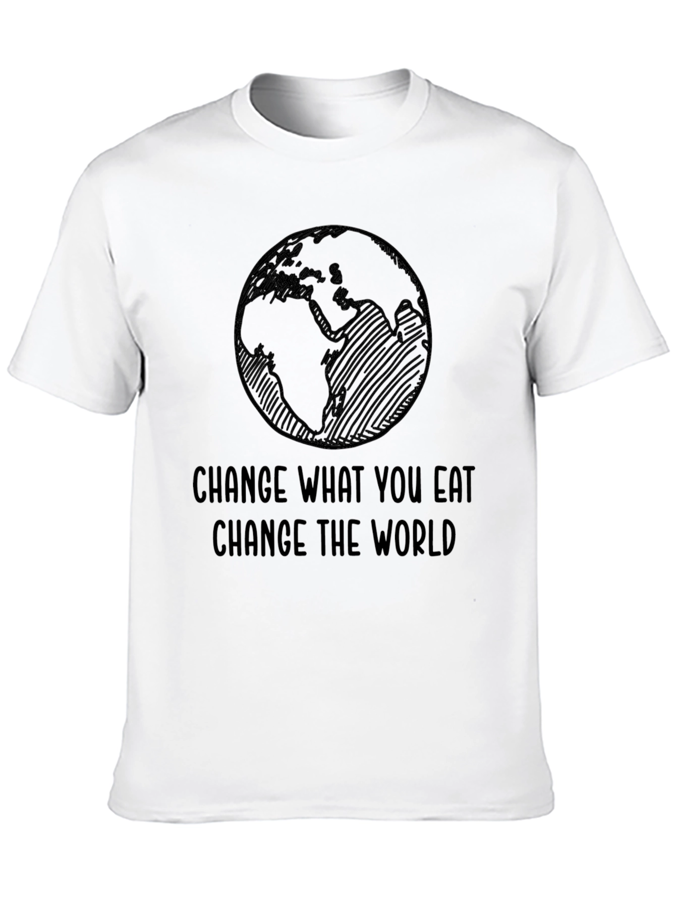 Black Eco-Friendly Graphic Tee - Change What You Eat view 10