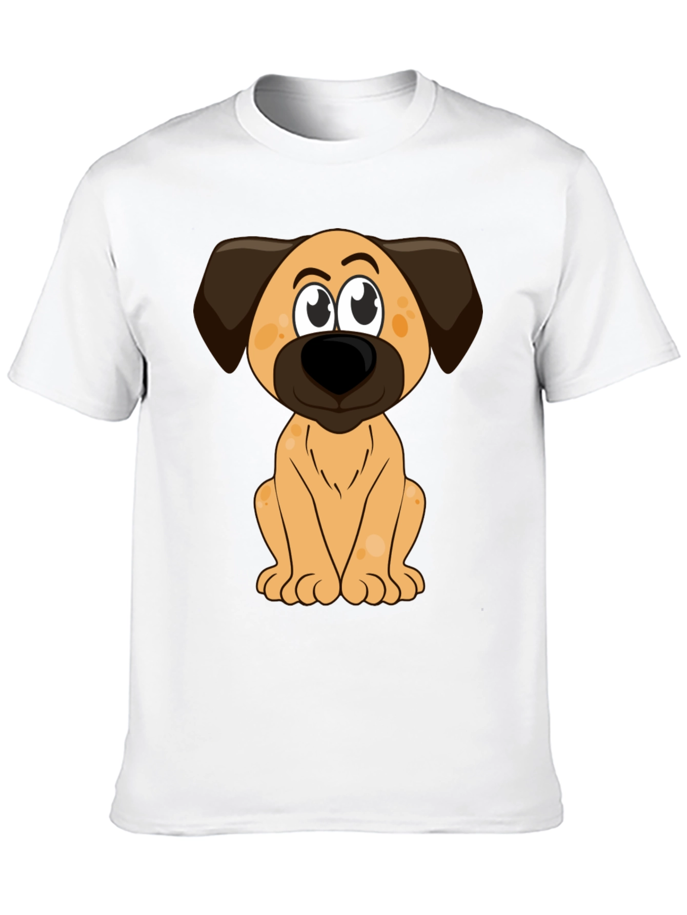 Black Cartoon Dog Print Black T-Shirt view 10