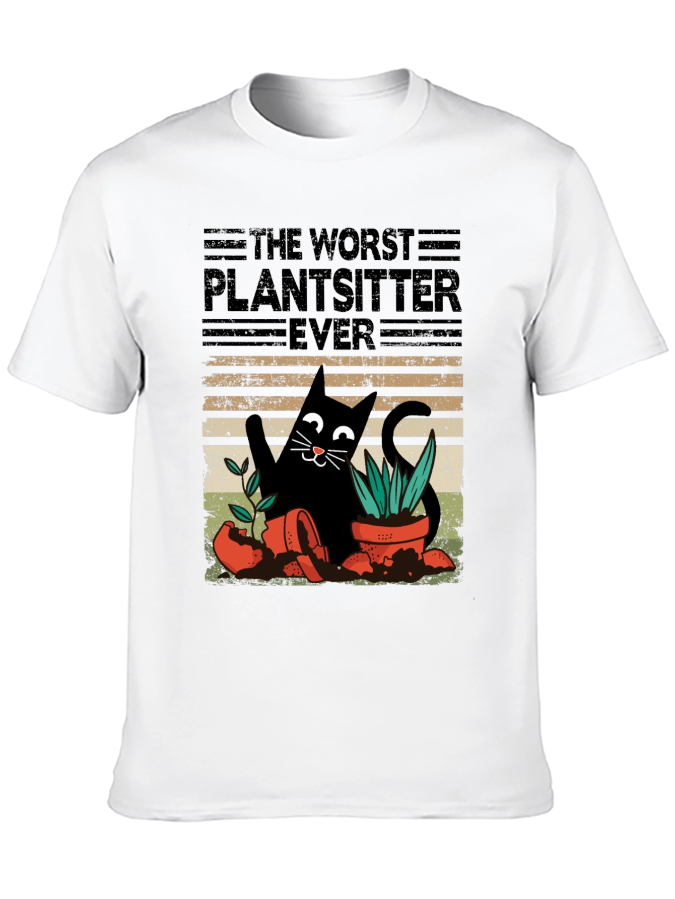 Black Worst Plantsitter Ever Cat Graphic T-Shirt view 10