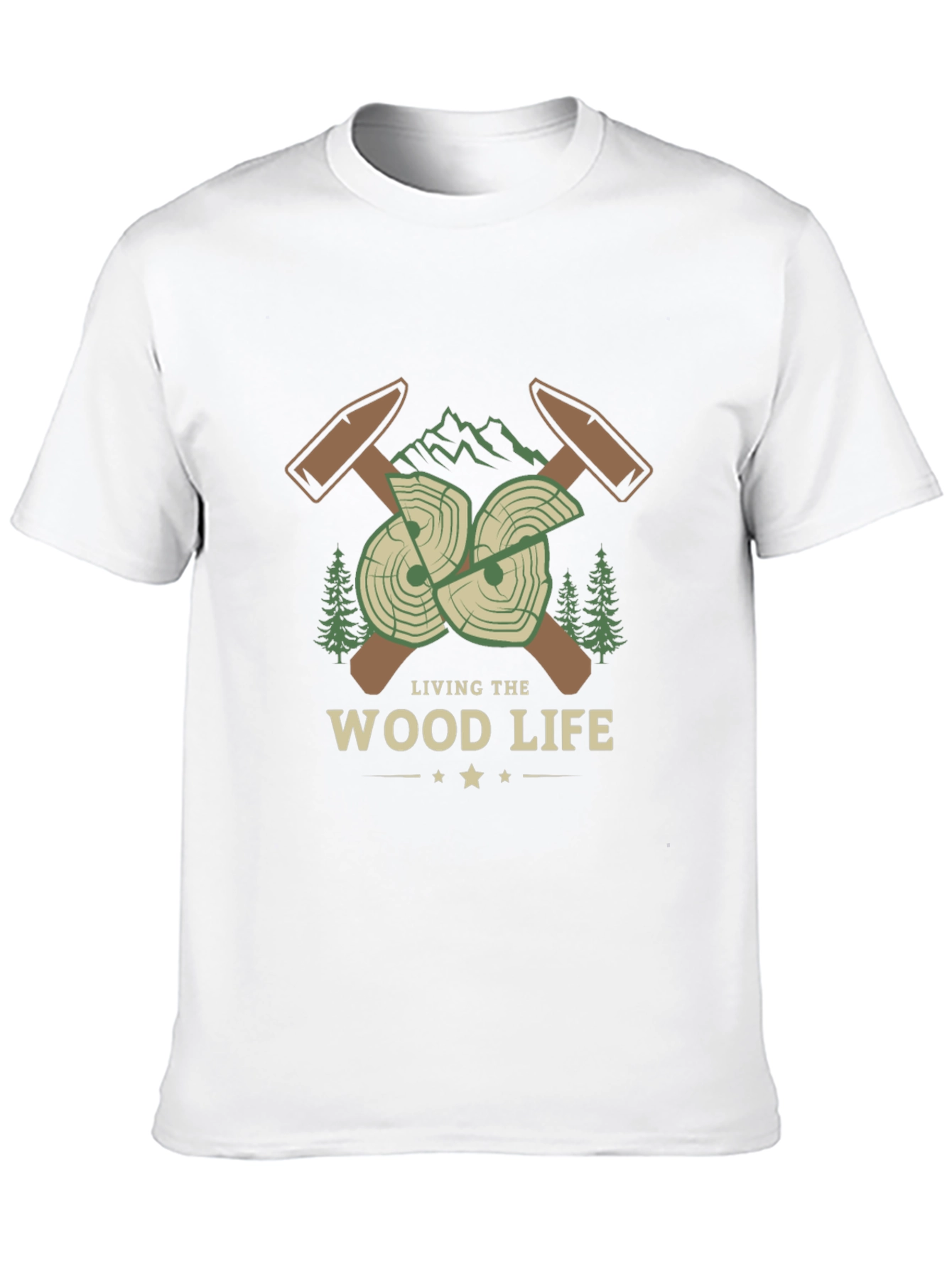 Black Living the Wood Life T-Shirt - Lumberjack Design view 10