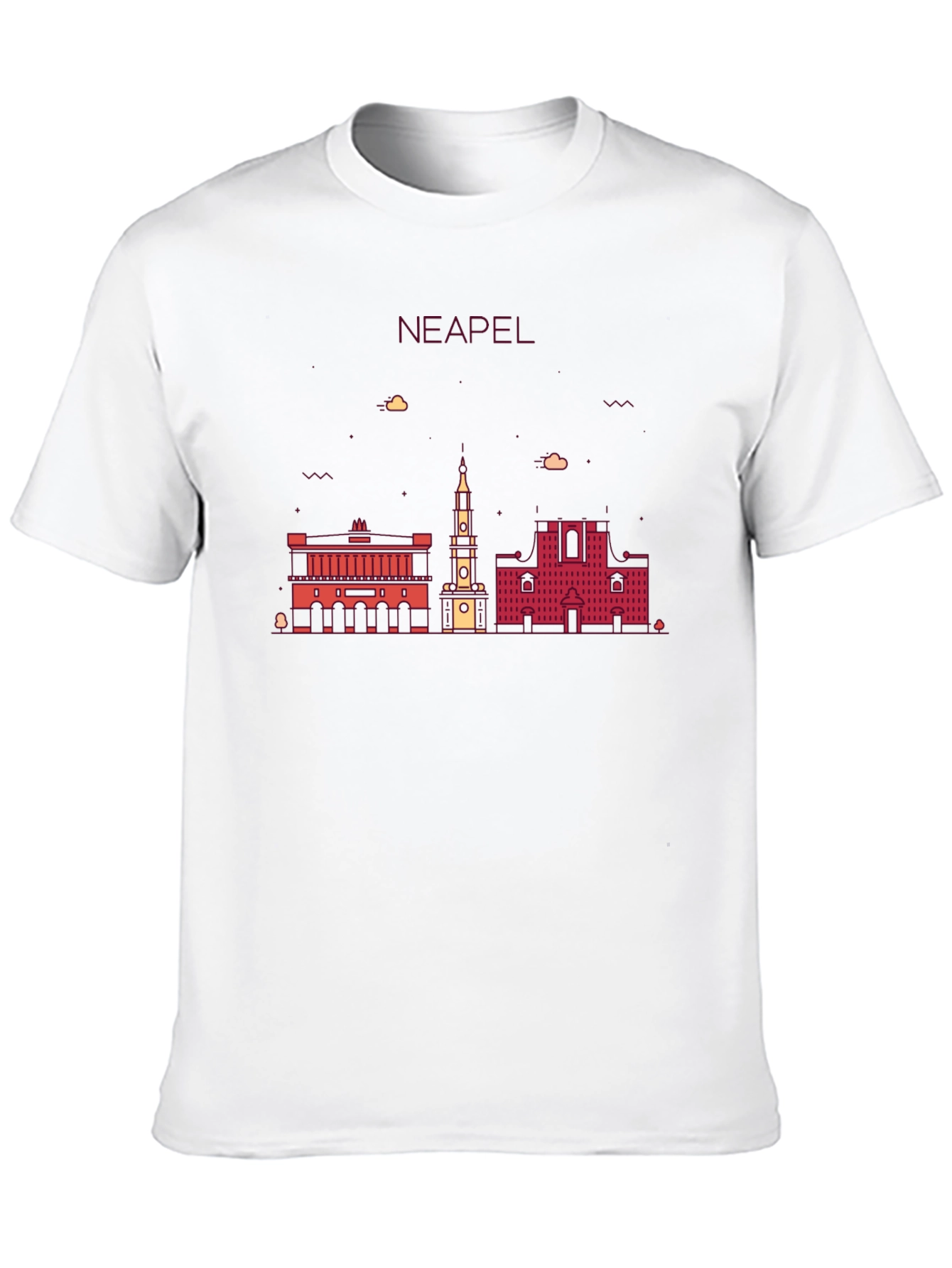 Black Neapel Skyline T-Shirt, Men's Black Graphic Tee view 10