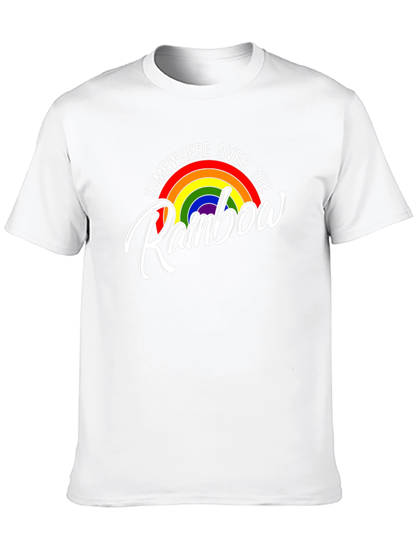 Black Somewhere Over the Rainbow Graphic Tee - Black Cotton view 10