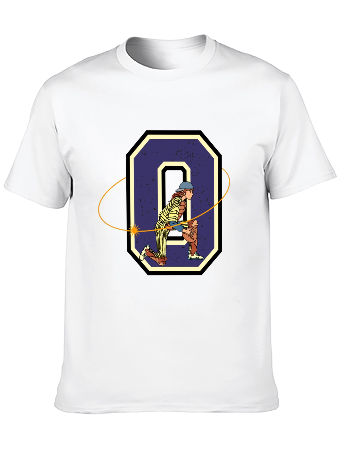 Baseball Catcher "O" Graphic T-Shirt - 10
