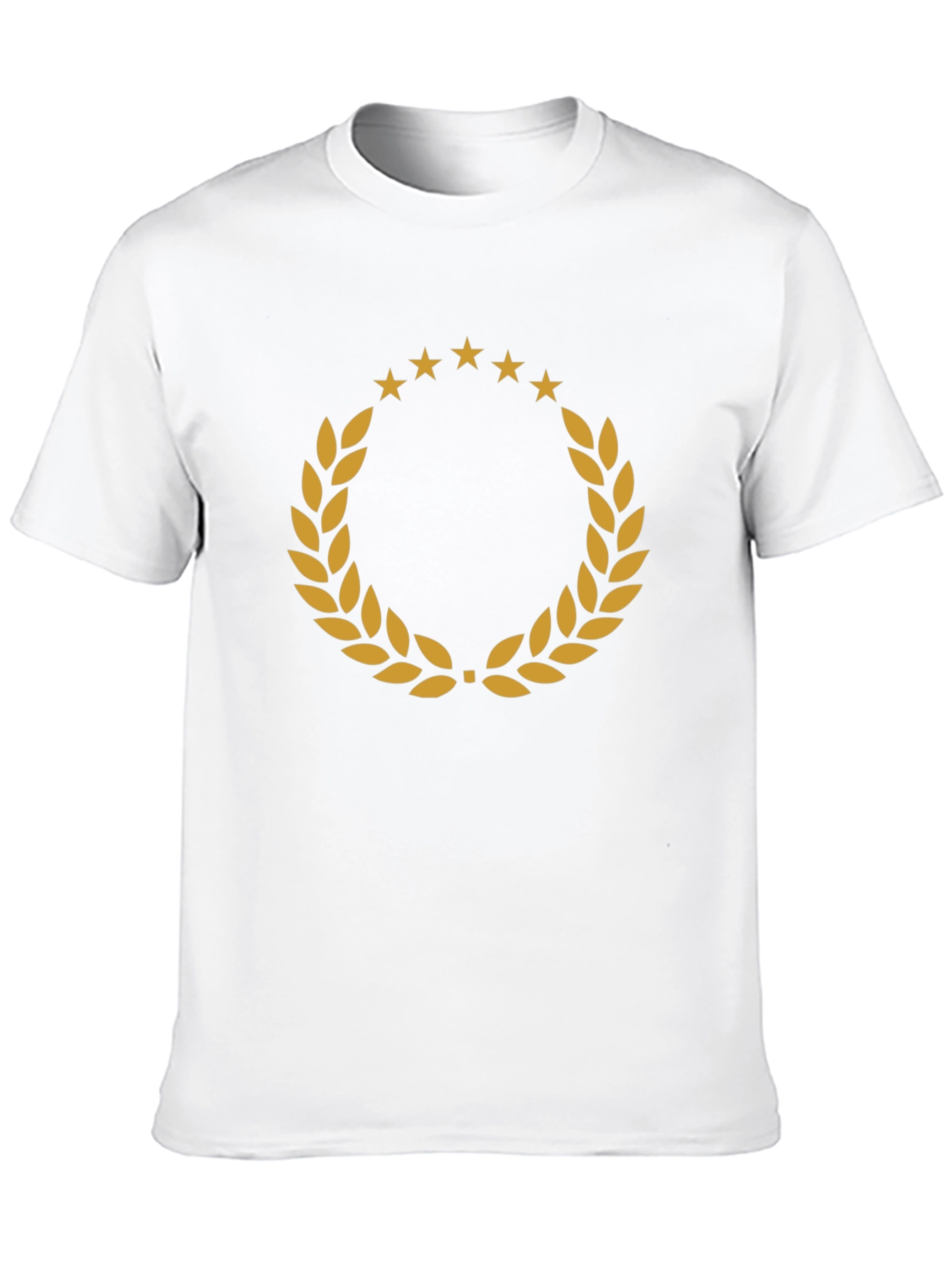 Black Stylish Laurel Wreath Graphic Tee - Classic Design view 10