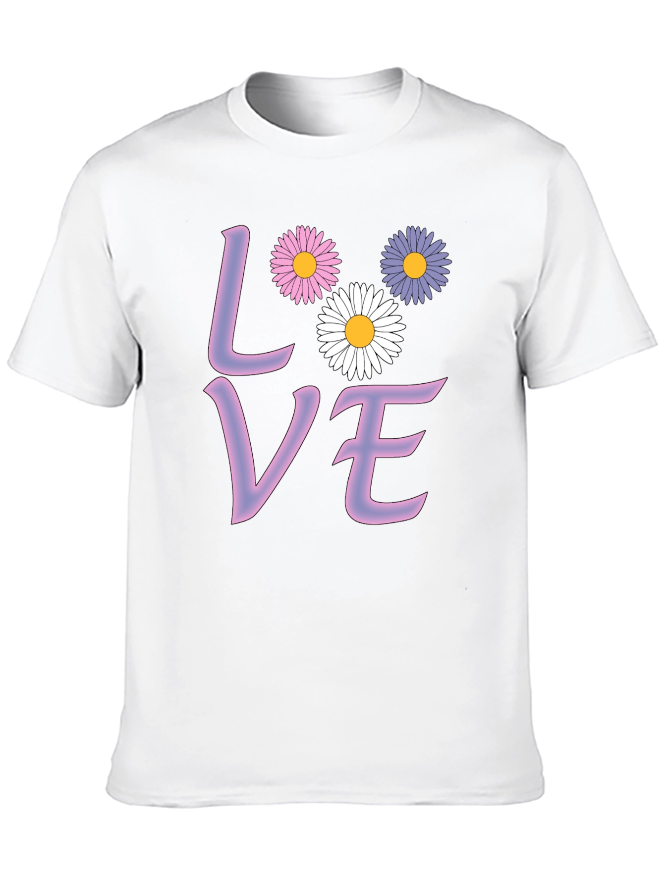 Black Love Floral Graphic Tee - Black Cotton Blend T-Shirt view 10