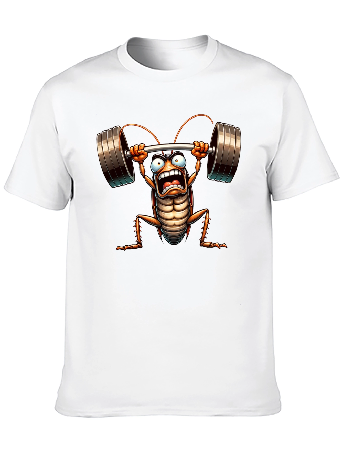 Black Gym Cockroach T-Shirt - Funny Workout Tee view 10