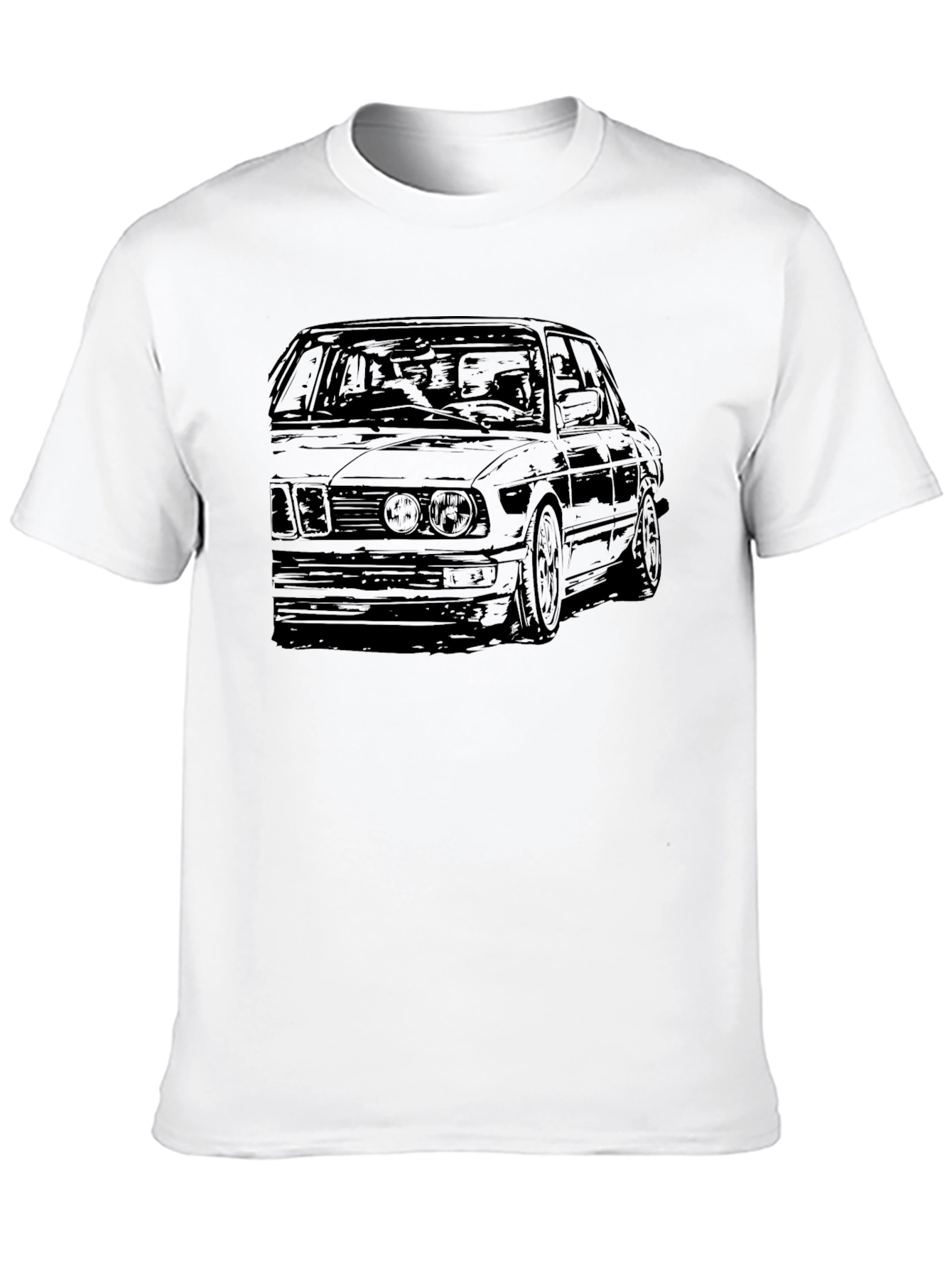 Black Classic Car Sketch Tee - Black Cotton Blend view 10