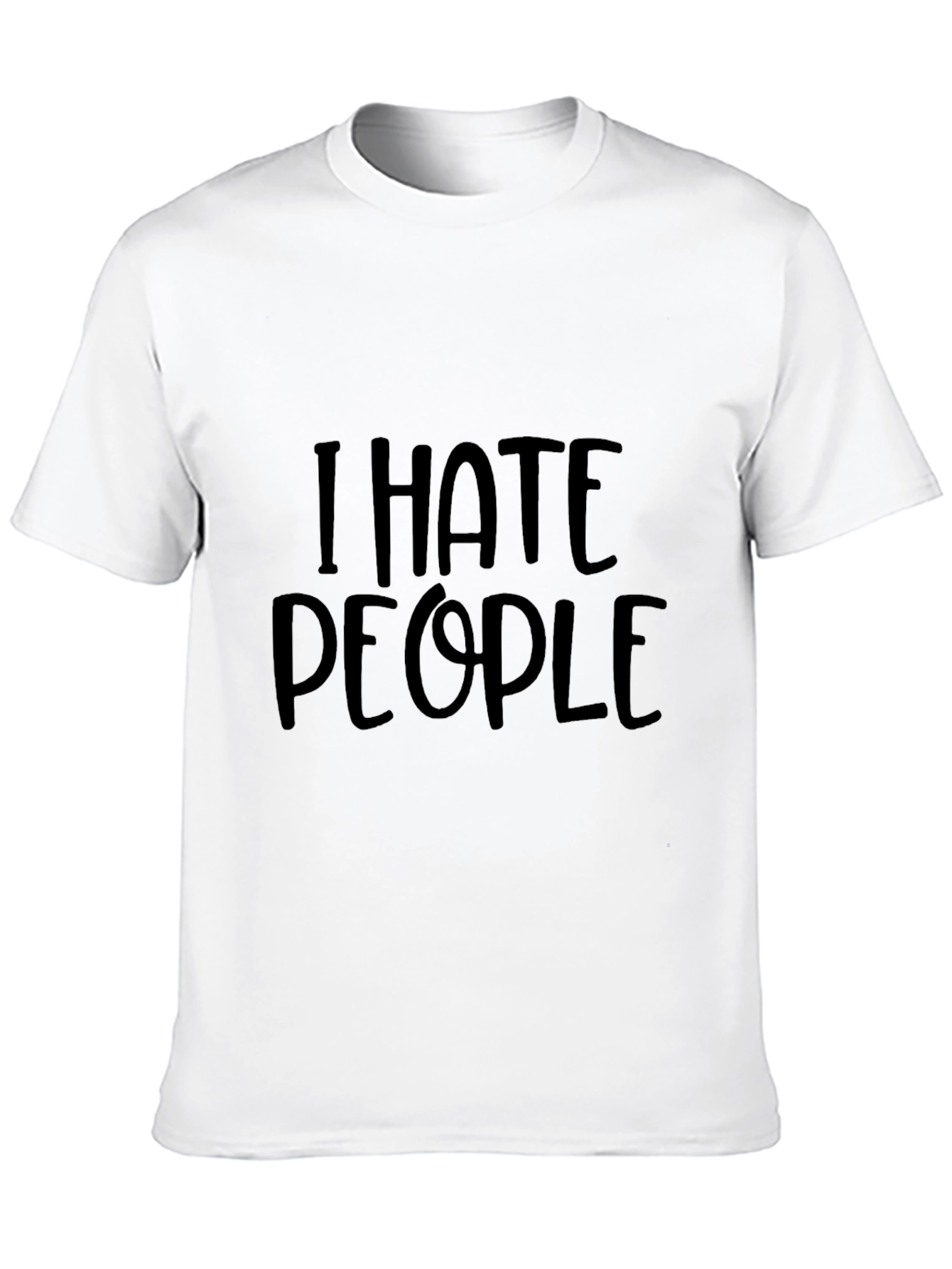 Black I Hate People Graphic Tee - Black Cotton Comfort view 10