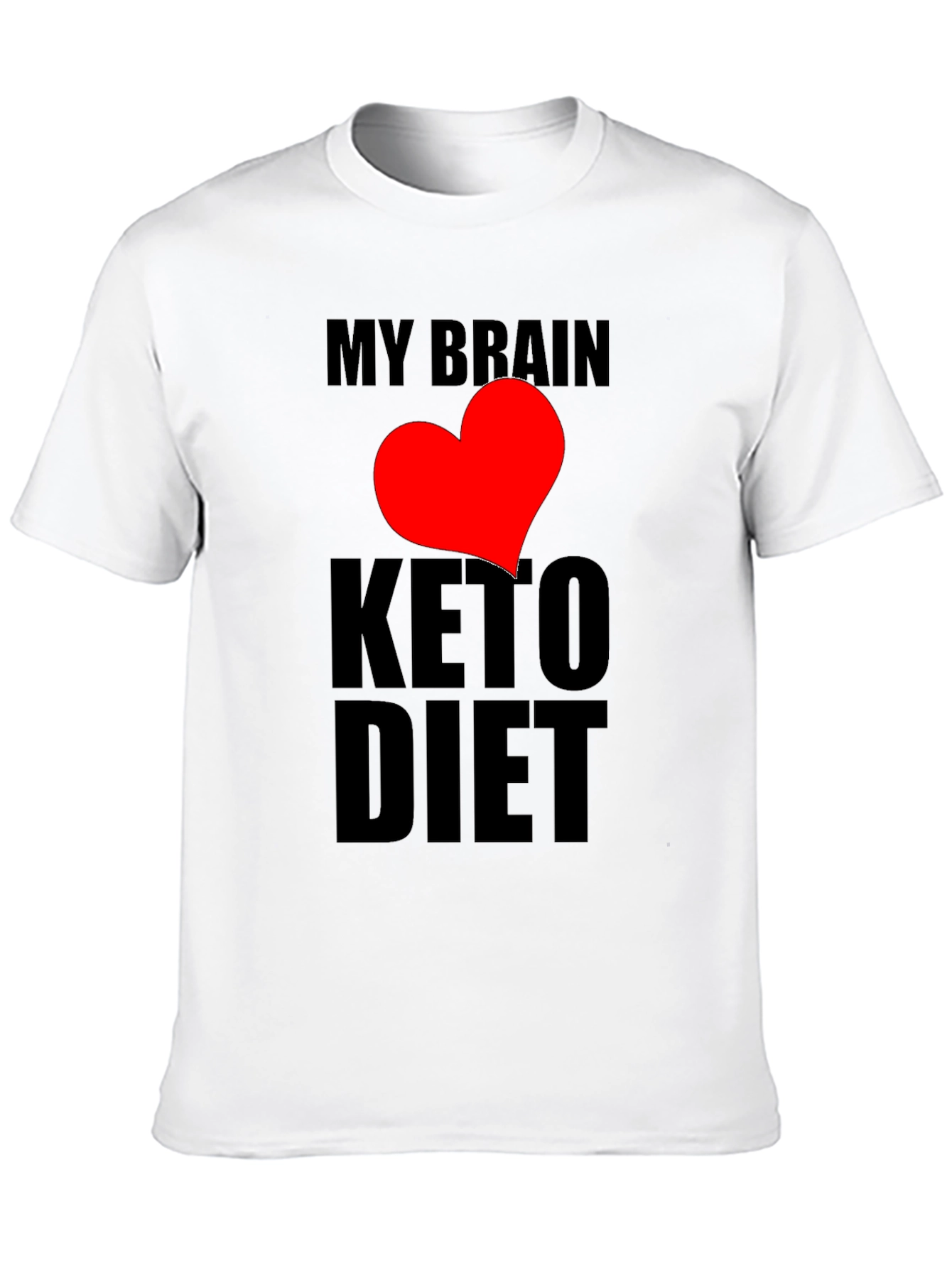 Black My Brain Loves Keto Diet Black T-Shirt view 10